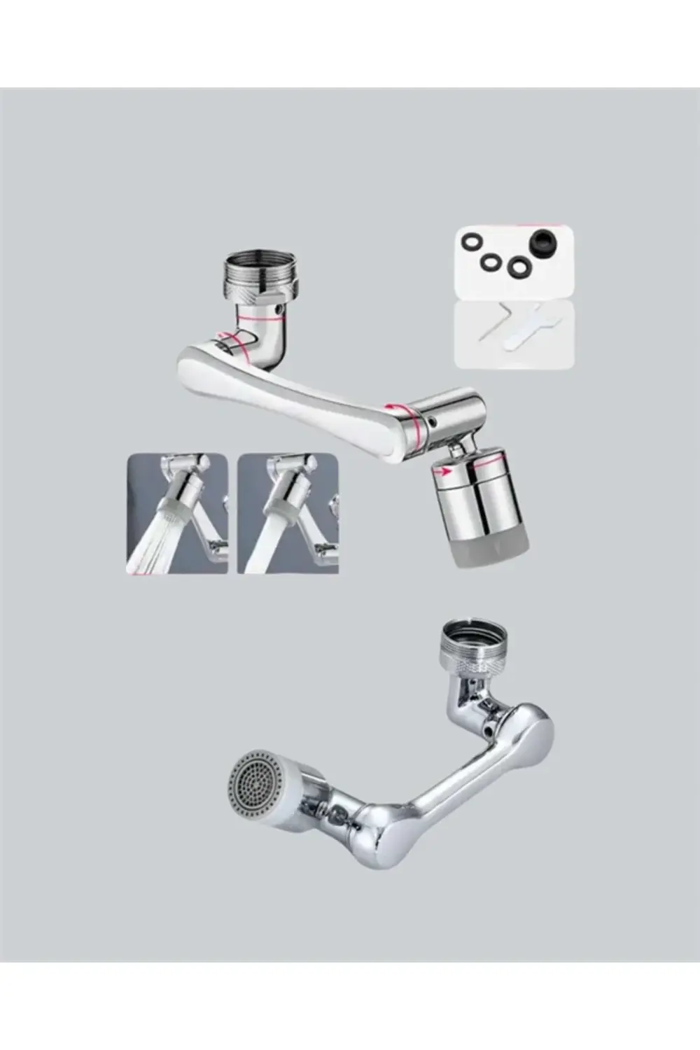 BFS 1080° Dönebilen Püskürtme Filtreli Musluk Başlığı Su Tasarruf