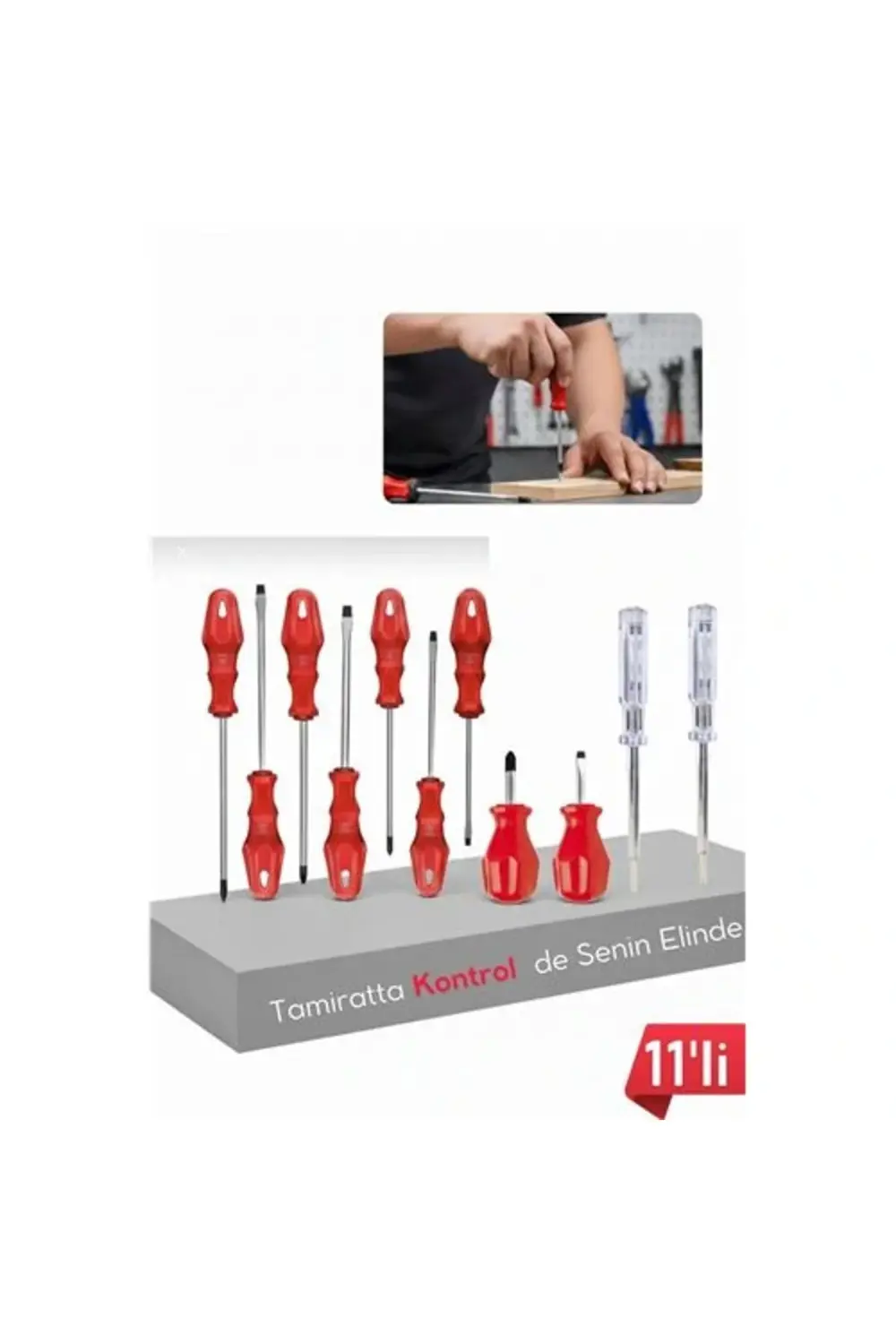 BFS 11 Parça Profesyonel Tornavida Seti Topaç Kontrol Kalem Tamir