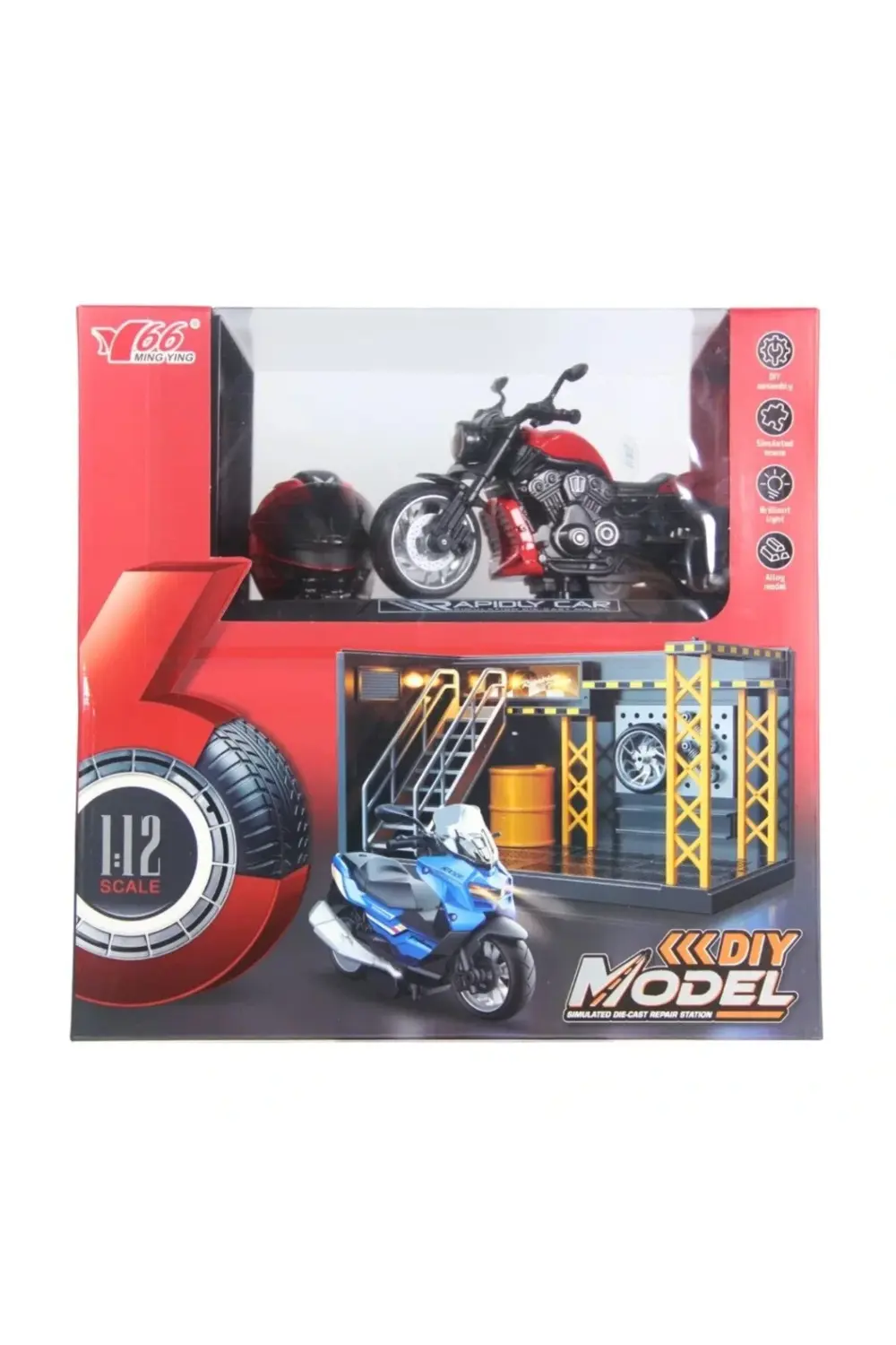 BFS 1/12 Motosiklet Harley Wolverine PB 3R Sesli ve Işıklı