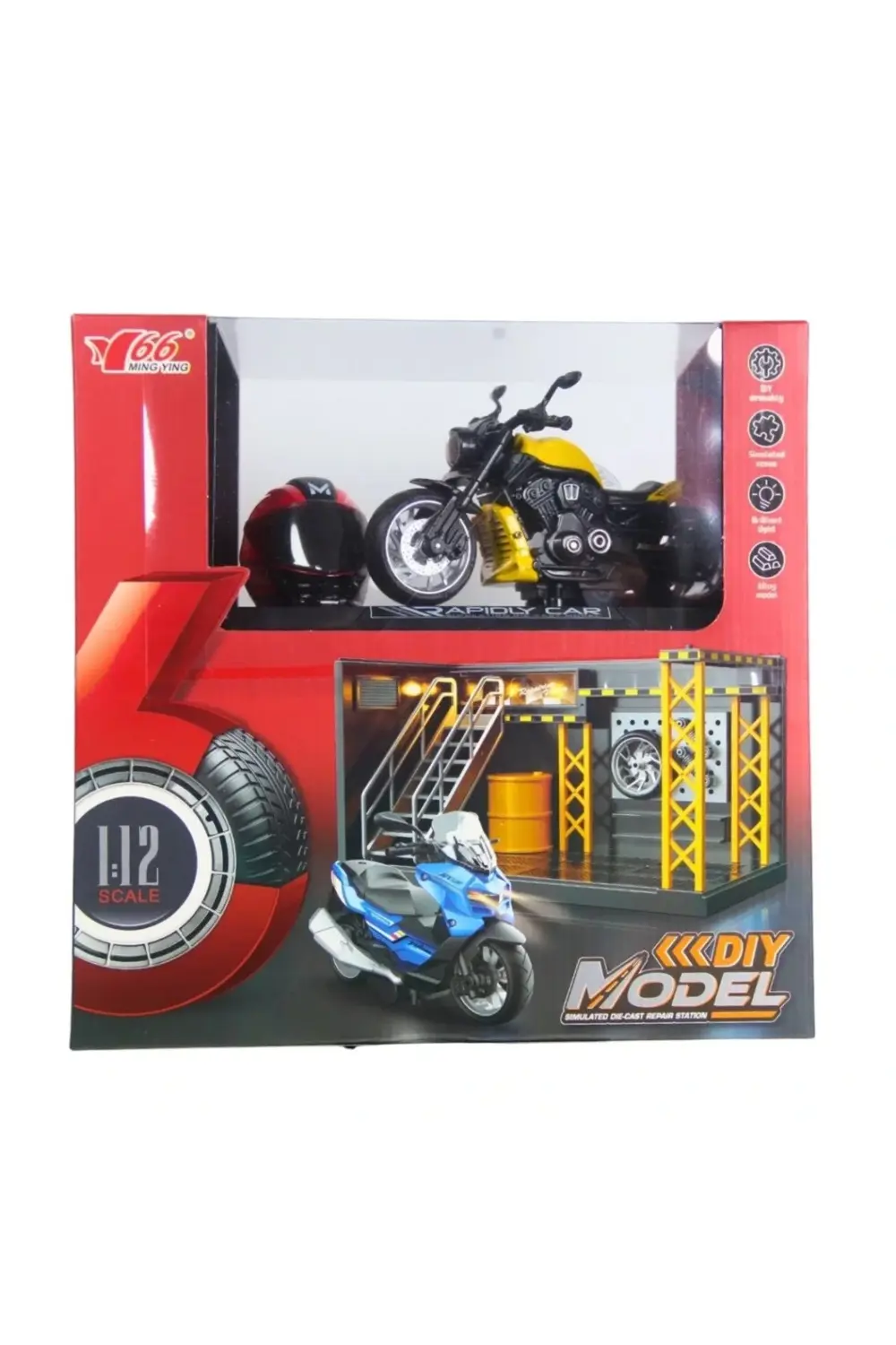 BFS 1/12 Motosiklet Harley Wolverine PB 3R Sesli ve Işıklı