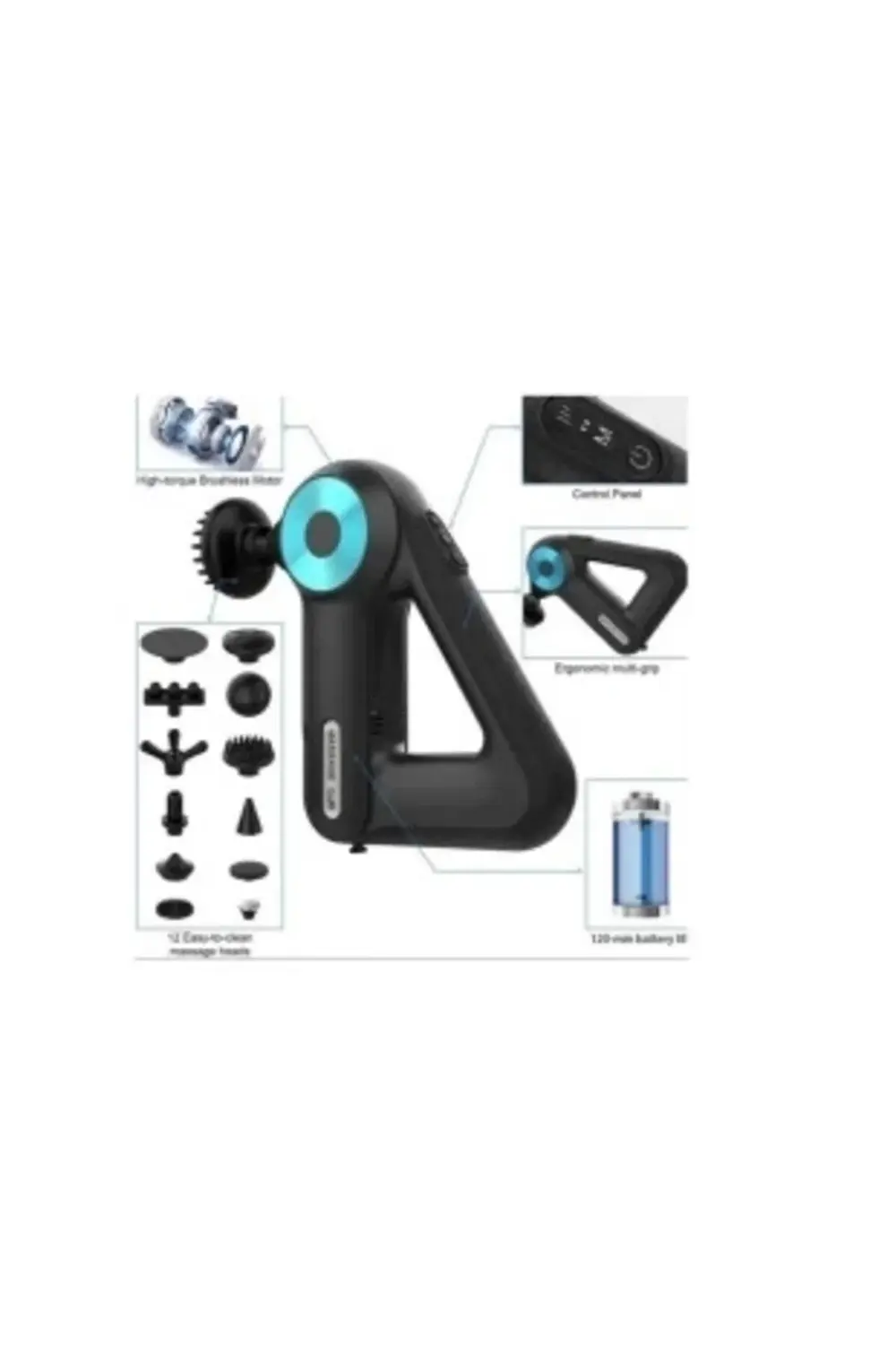 BFS 12 Başlıklı Profesyonel Masaj Sı Sporcu Masaj Aleti Seti 6 Hı