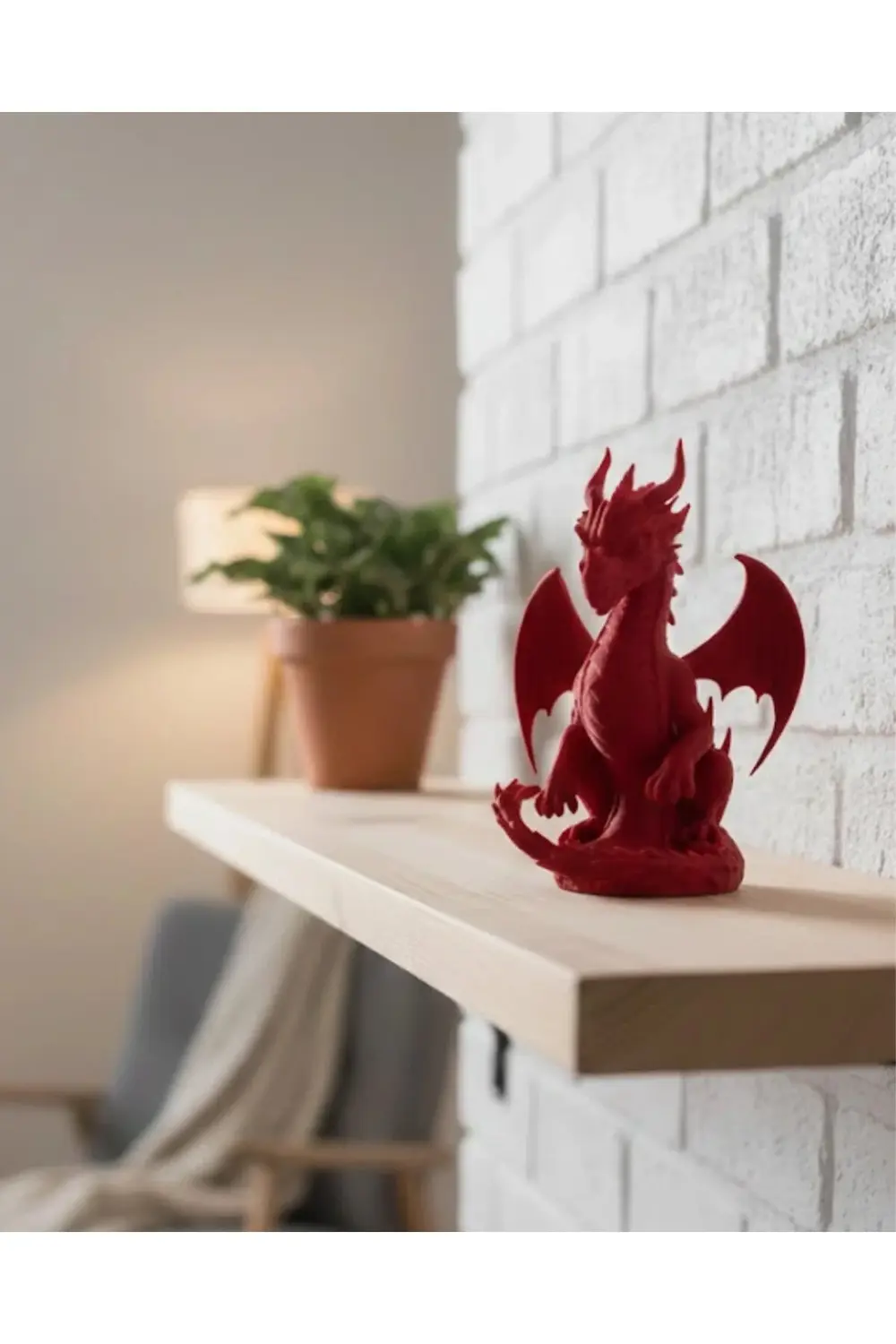 BFS 12 cm Kırmızı Ejderha Figürü Koleksiyonluk Dekoratif Biblo