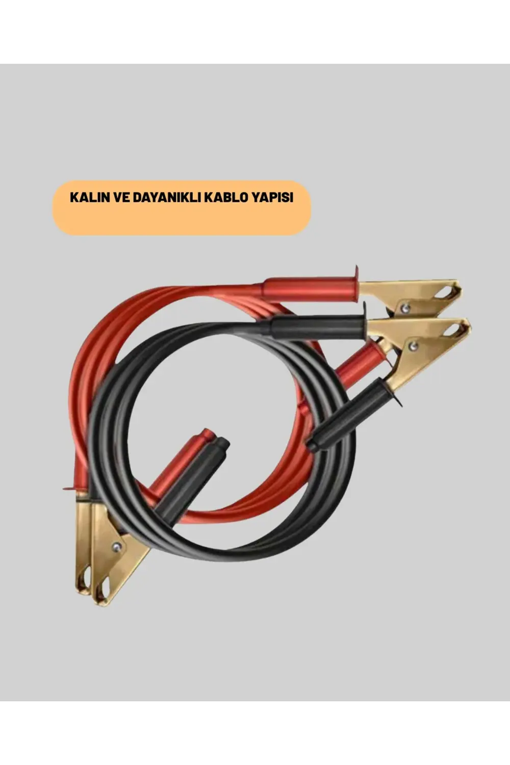 BFS 1200A Güçlü Akü Takviye Kablosu 2m Büyük Maşalı Acil Yardım