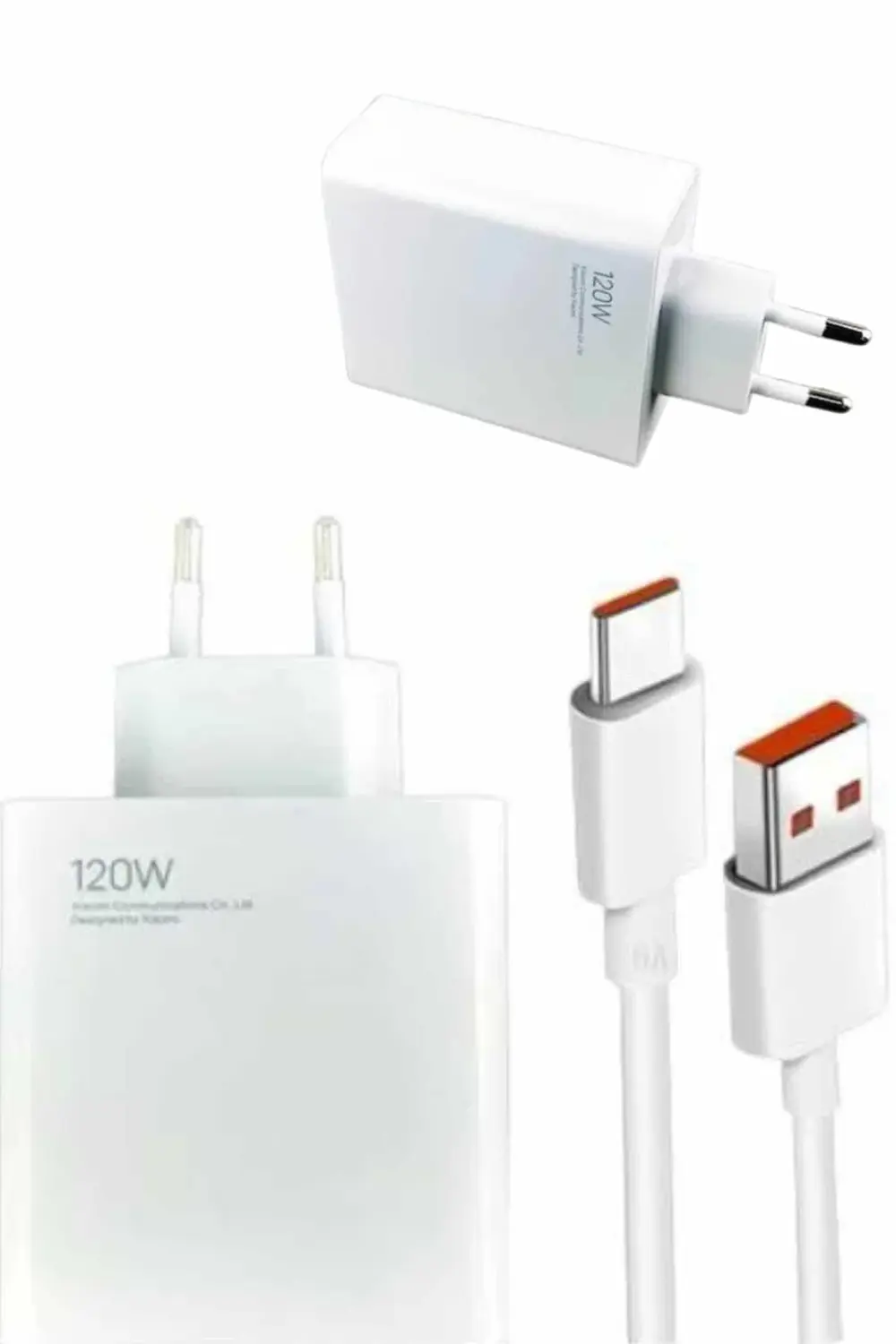 BFS 120W Şarj Aleti Hızlı Çift Turbo Şarj Aleti Seti Beyaz