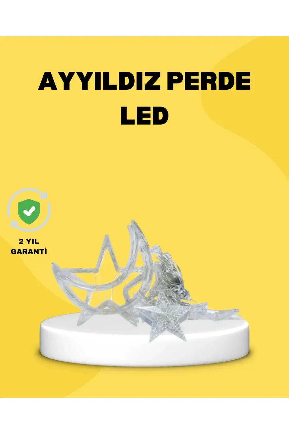 BFS 126 Led Yıldız Ay Figürlü Perde Işık Romantik Ambiyans