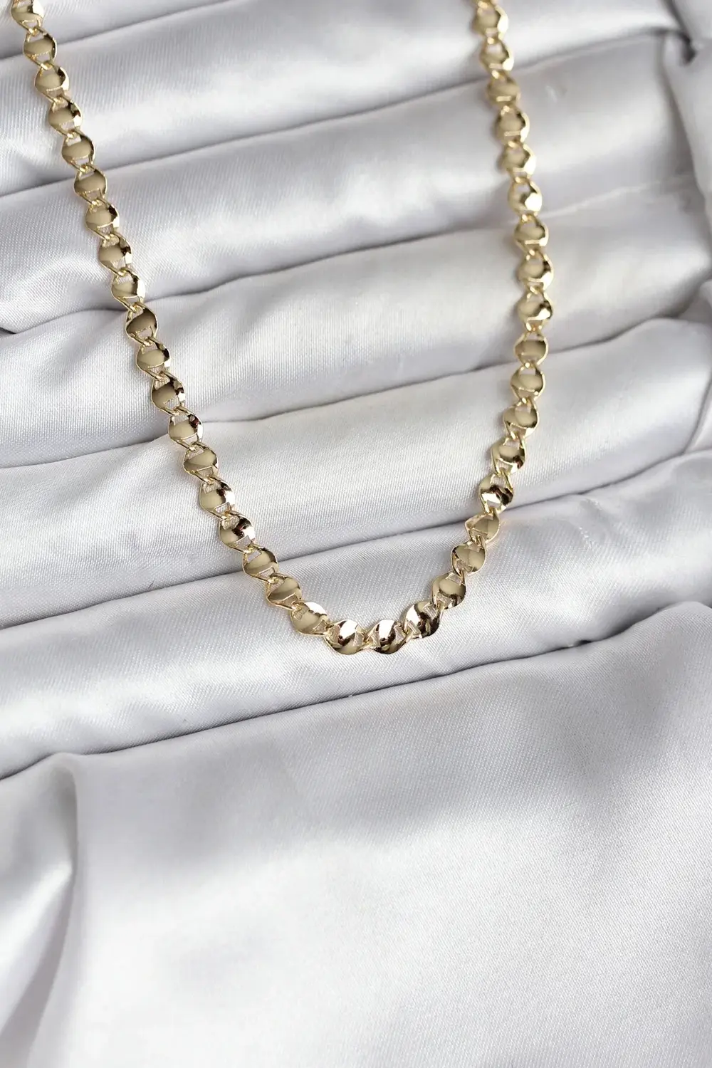 BFS 14K Gold Renk Kaplama Zincir Model CM Kadın Kolye