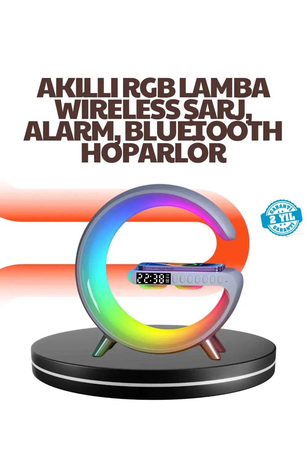 BFS 15W Hızlı Kablosuz Şarj Destekli Çok Fonksiyonlu Akıllı Masa