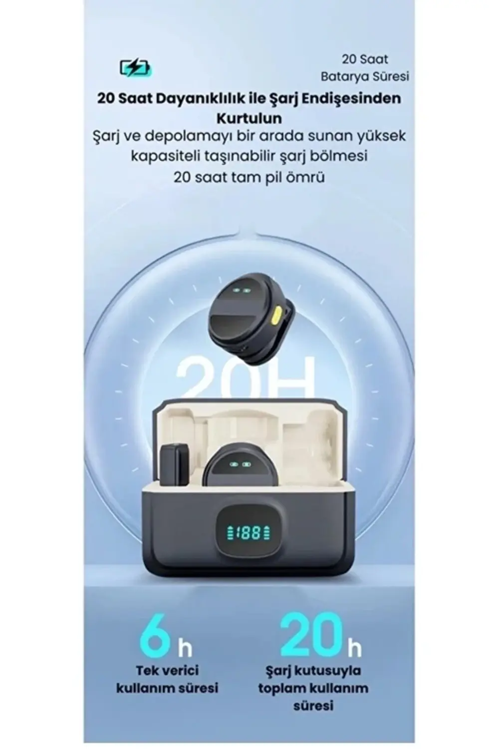 BFS 2 Adet Profesyonel Kablosuz Yaka Mikrofonu Typce Uyumlu Manye