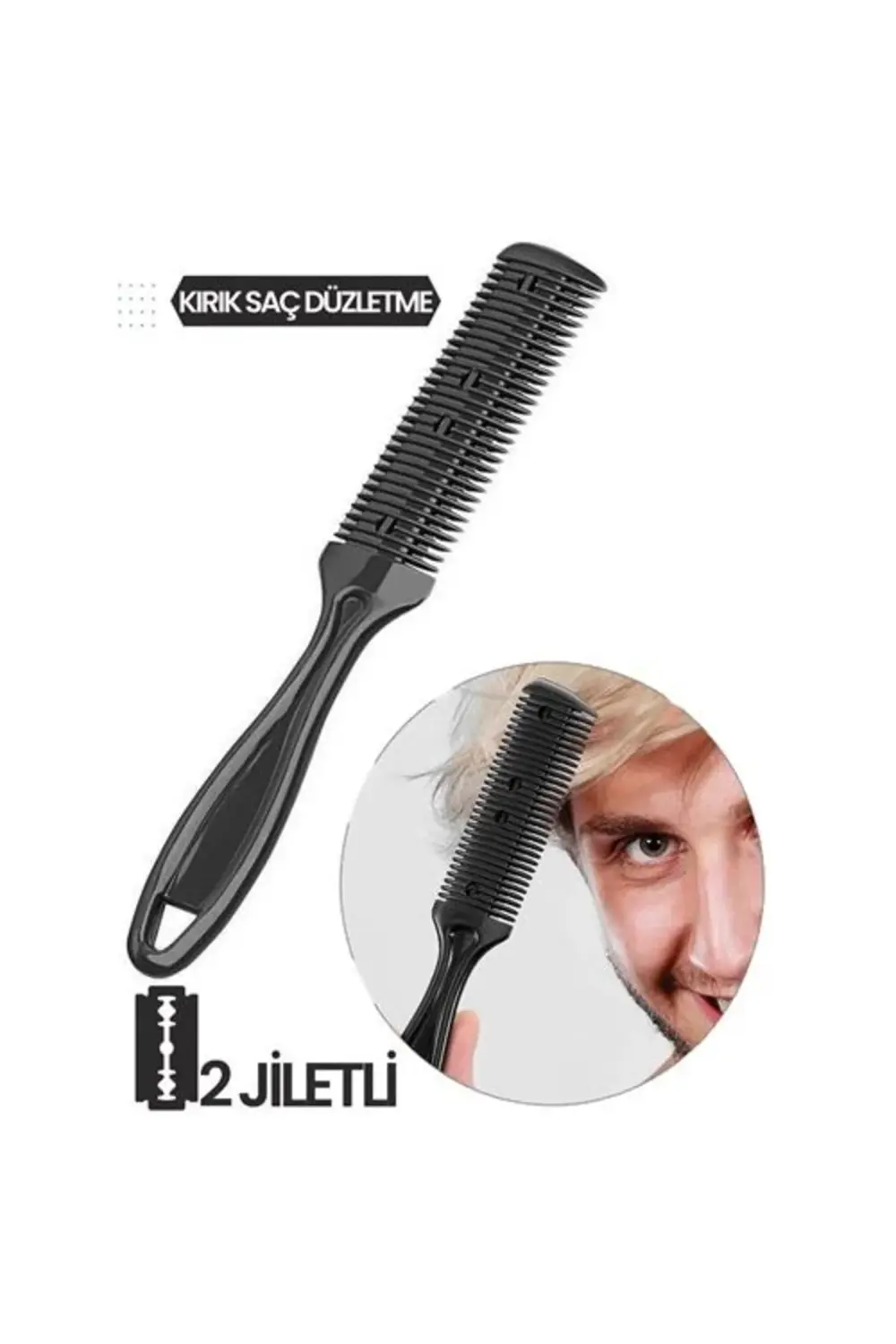 BFS 2 Jiletli Kırık Saç Sakal Düzletme İnceltme Tarağı