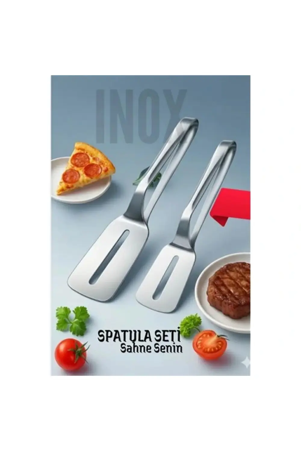 BFS 2 li Inox Spatula Seti – Pizza, Tatlı, Et Servisi İçin Ergono