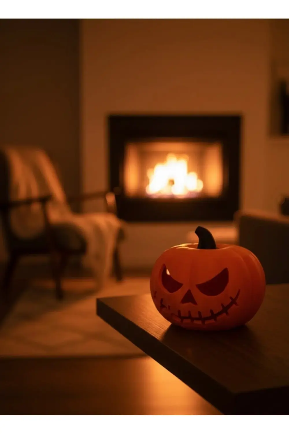 BFS 23×15 cm Korku Temalı Balkabağı Biblo Dekoratif Ev Ofis Süs E