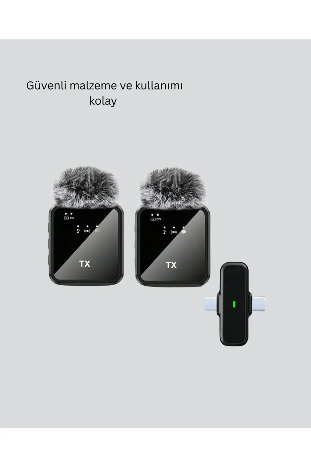 BFS 2in1 Kablosuz Yaka Mikrofonu iOS ve Android Uyumlu