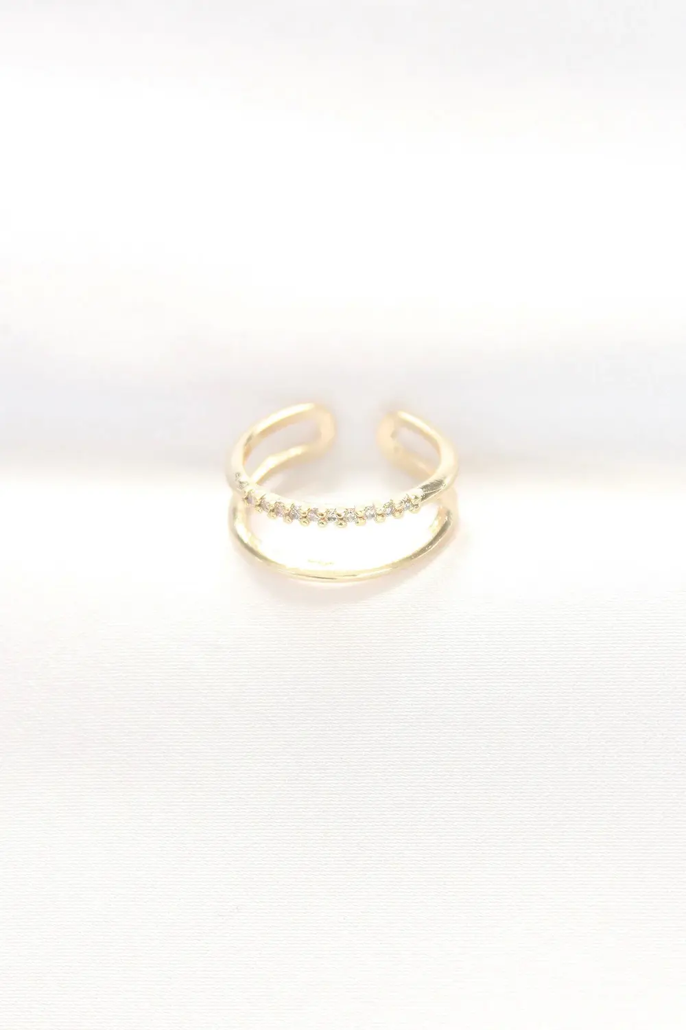 BFS 2li Görünümlü Su Yolu Tasarımlı Gold Renk Ayarlanabilir Yüzük