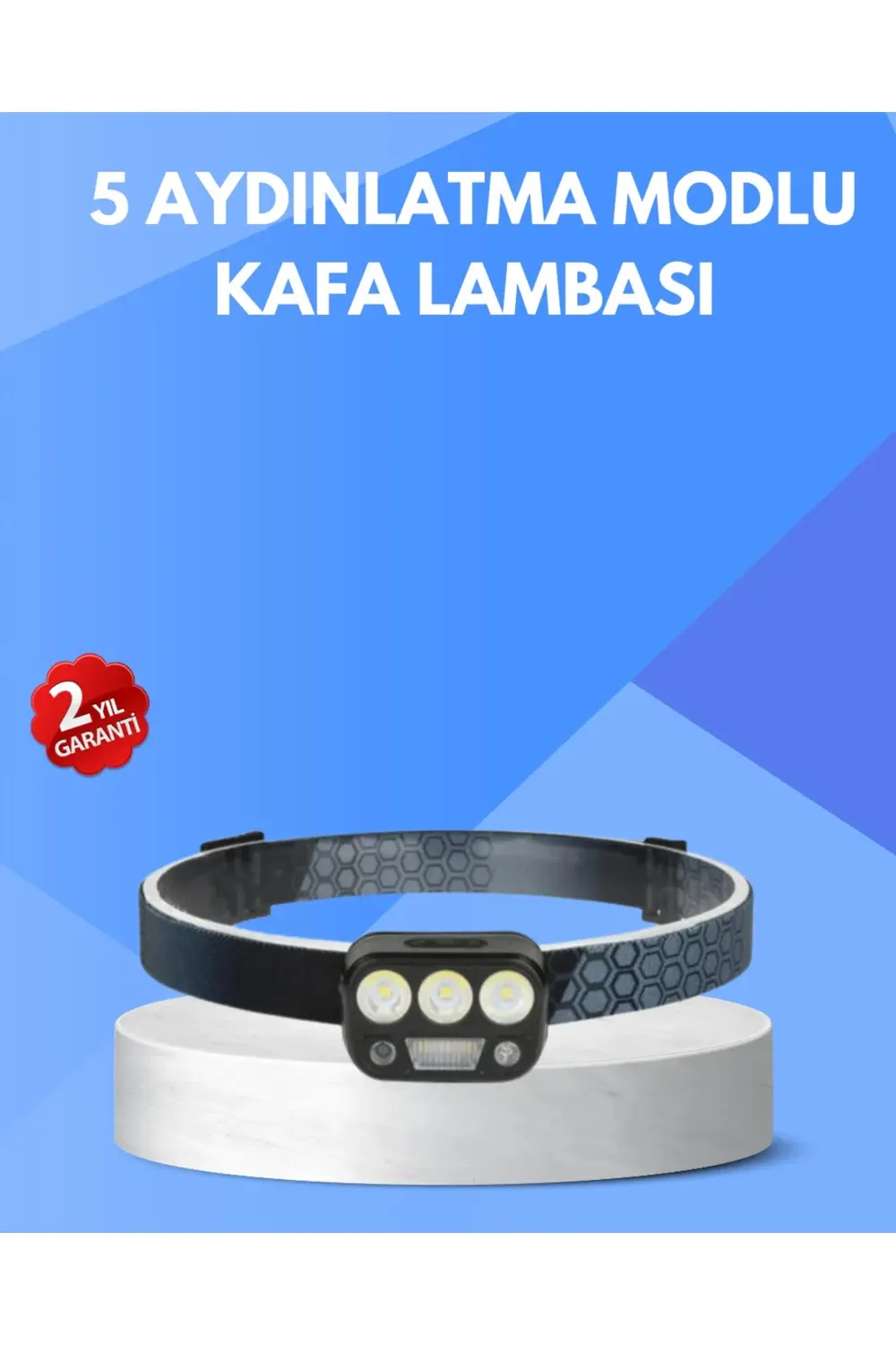 BFS 300 Lümen Sensörlü LED Kafa Lambası USB Şarjlı SOS Modlu