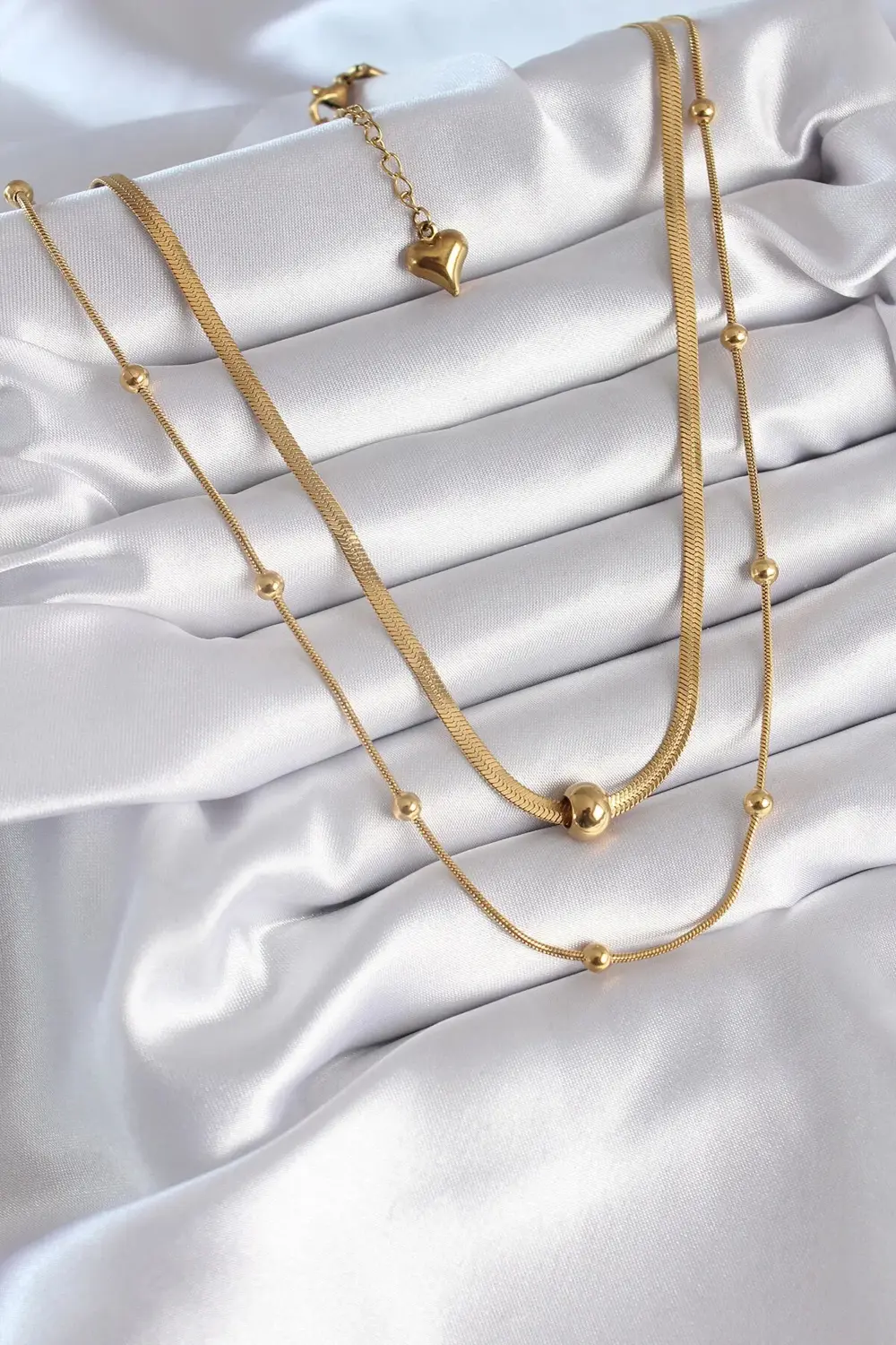 BFS 316L Çelik Gold Renk İtalyan Zincir Model Topçuk Detay Kadın