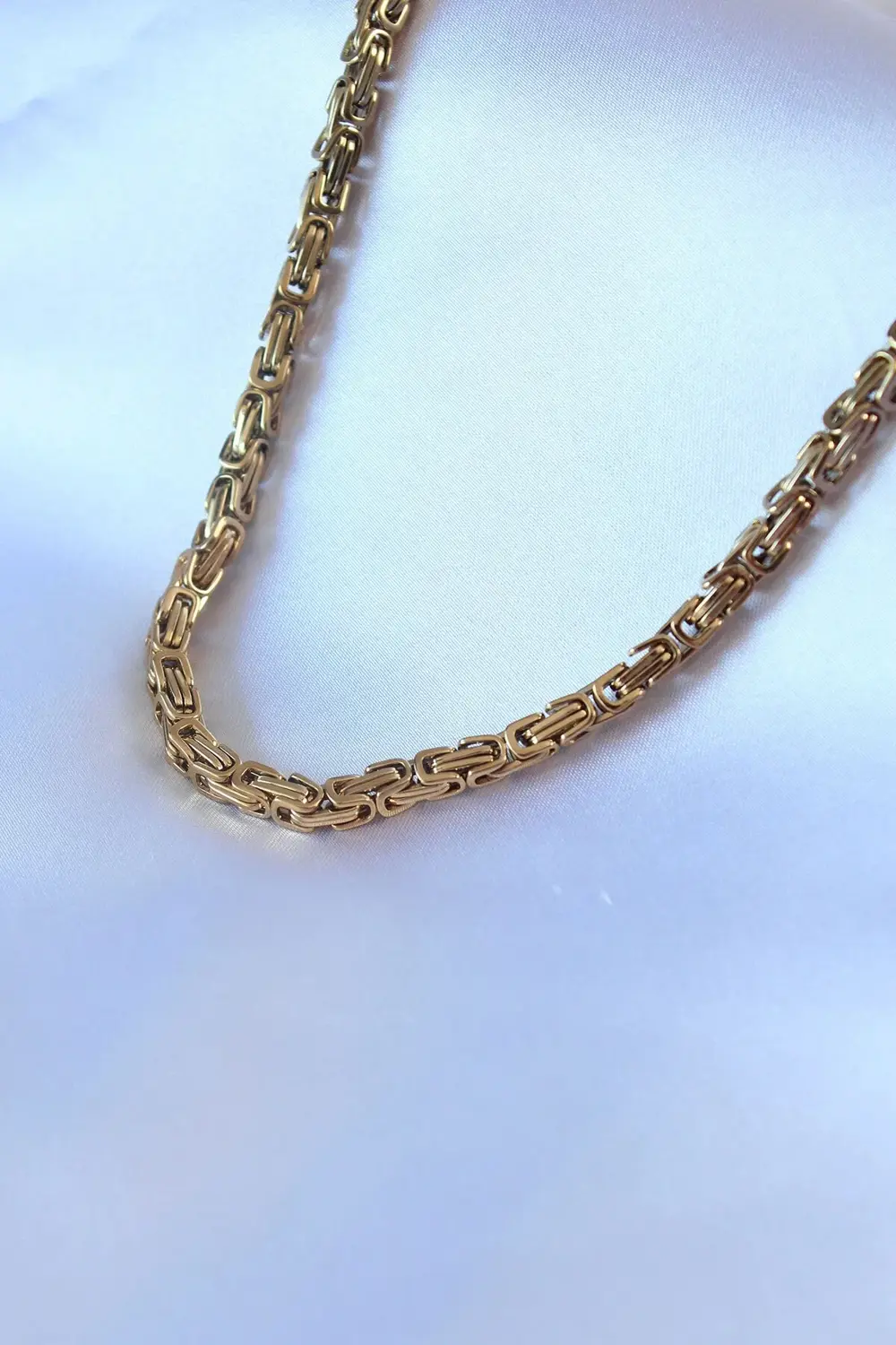 BFS 316L Çelik Gold Renk Kral Zincir Model Erkek Kolye