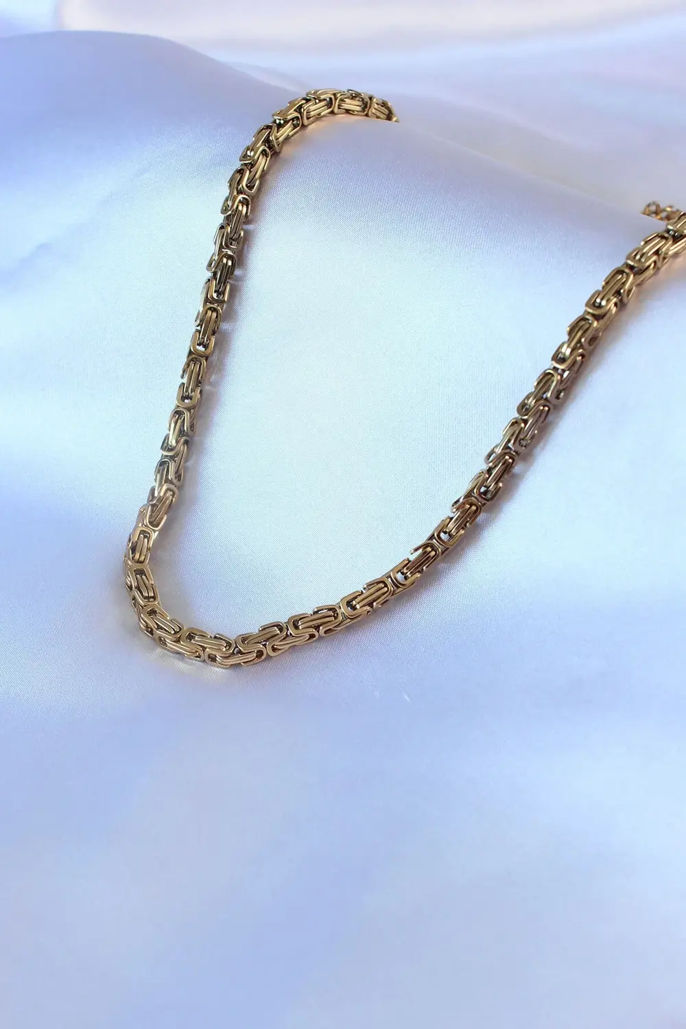 BFS 316L Çelik Gold Renk Kral Zincir Model Erkek Kolye