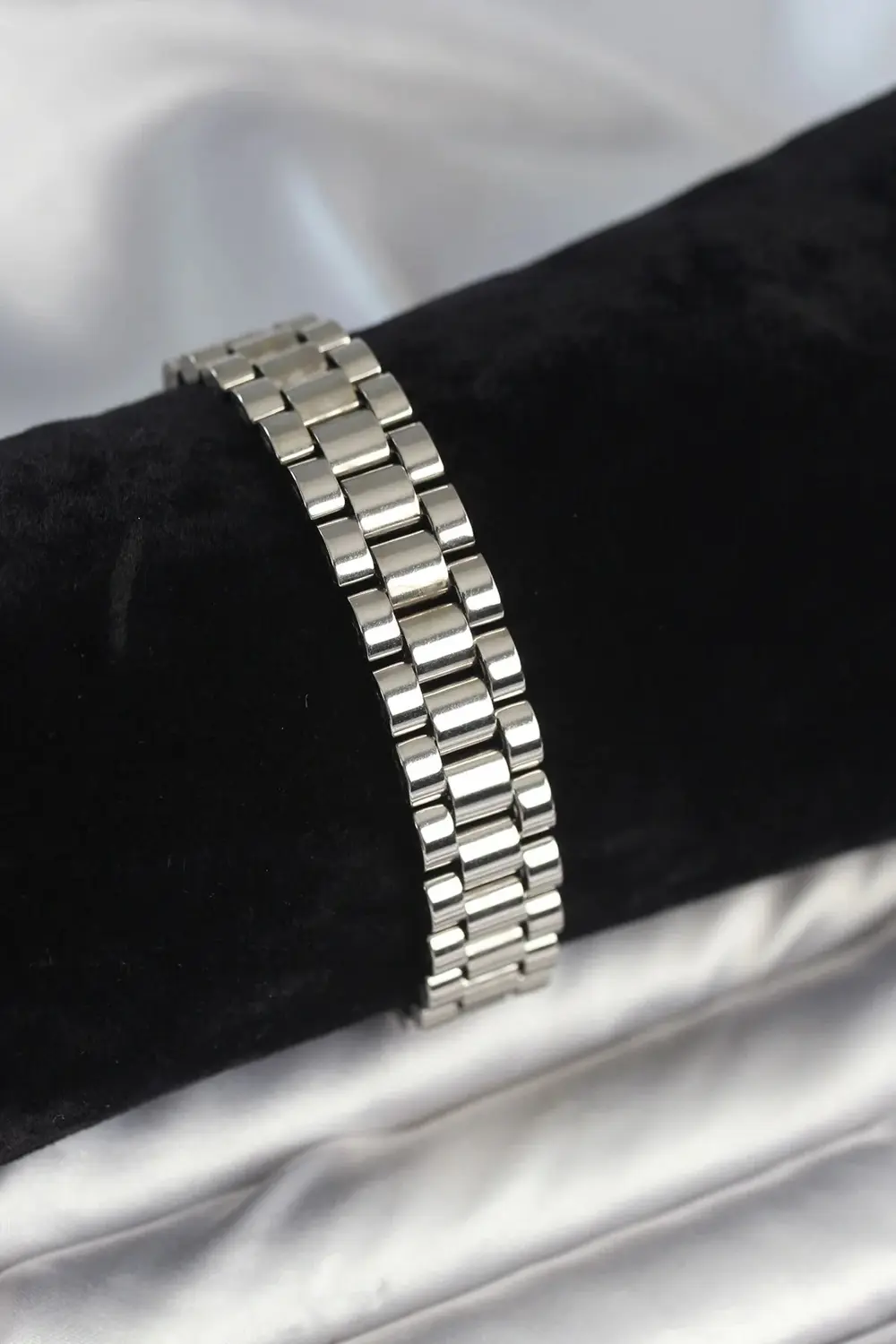 BFS 316L Çelik Gümüş Renk 12 mm Kalınlık Erkek Bileklik