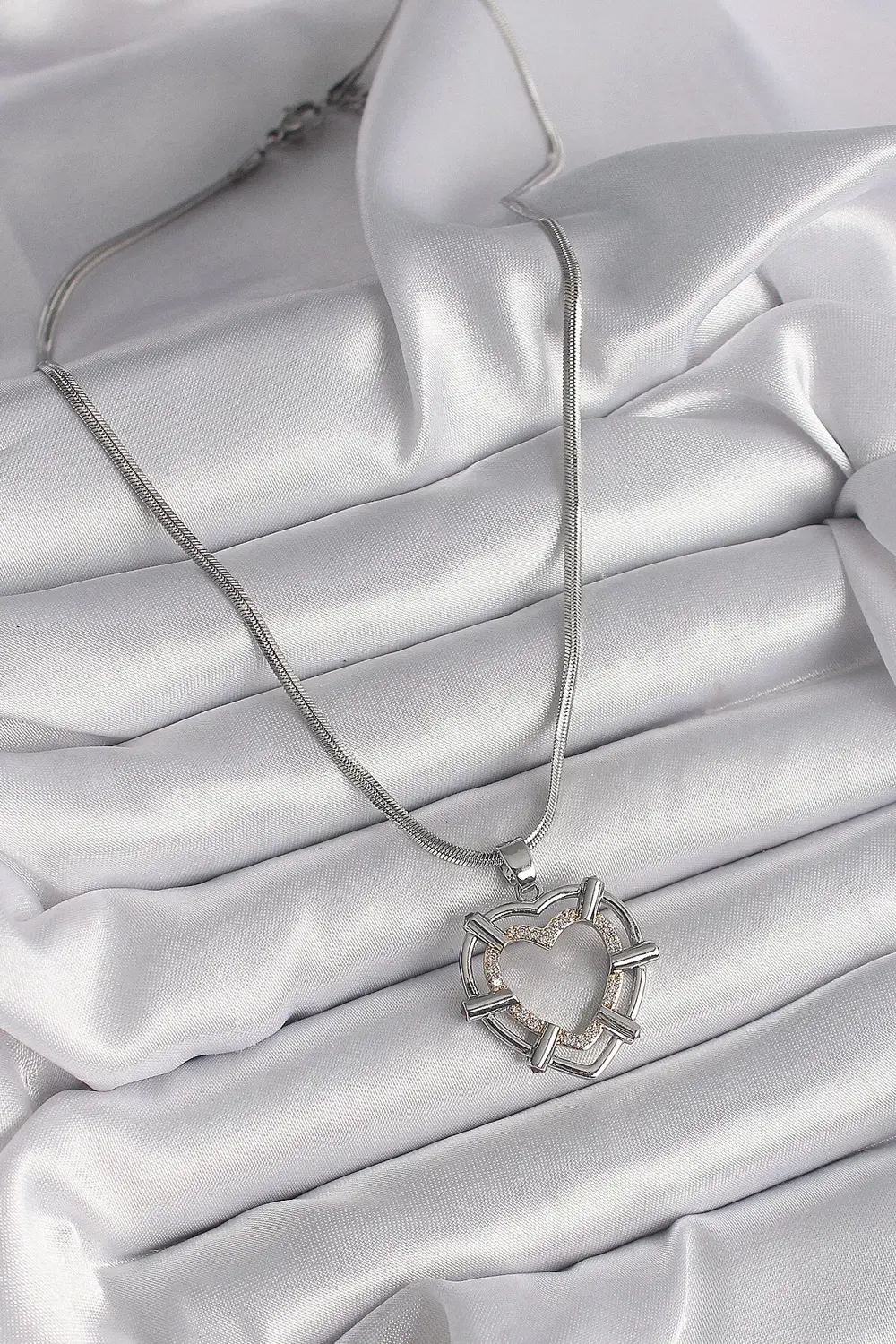 BFS 316L Çelik Gümüş Renk İtalyan Zincir Mix Renk Zirkon Taş Deta