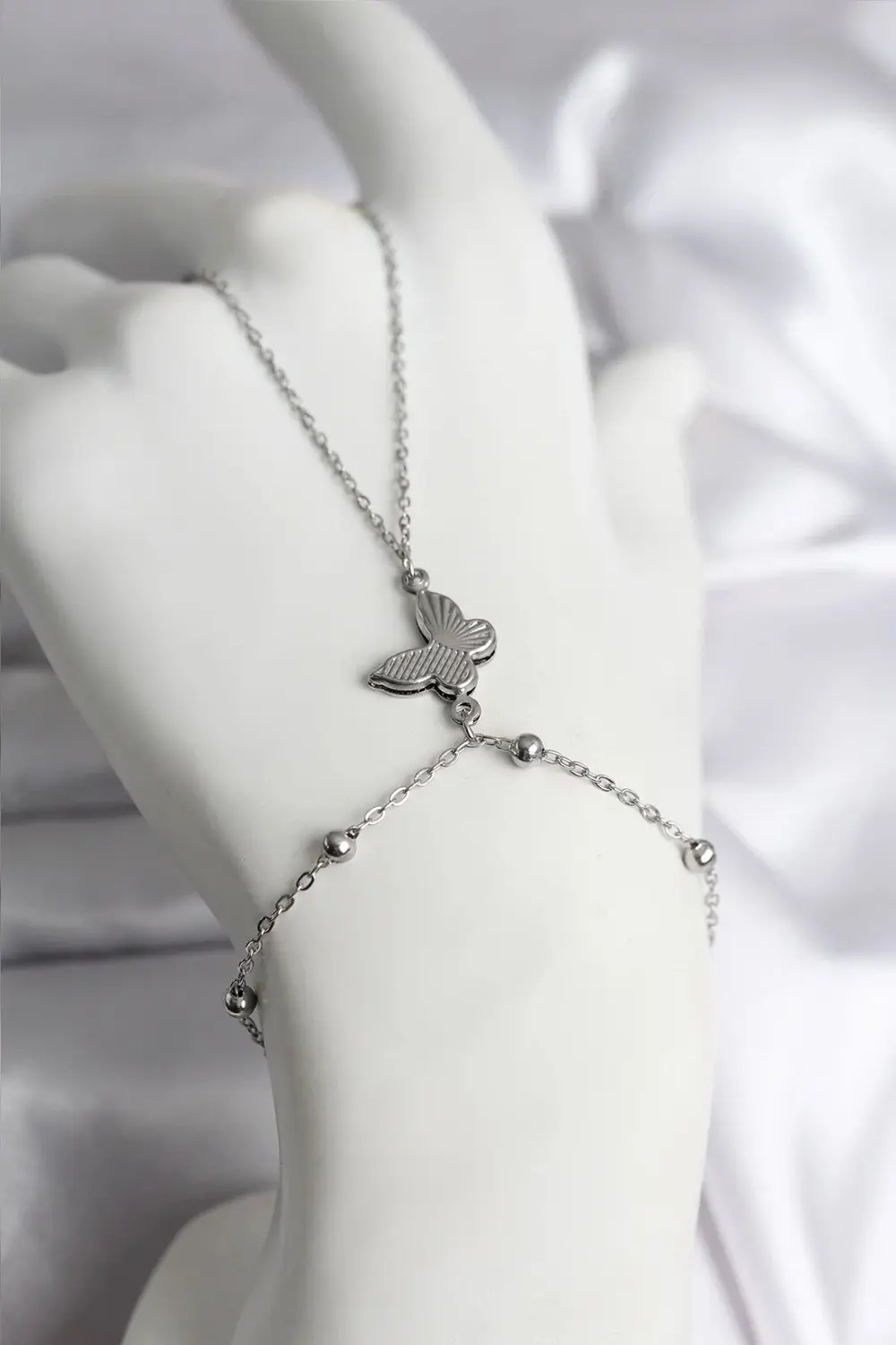 BFS 316L Çelik Gümüş Renk Kelebek Model Kadın Şahmeran