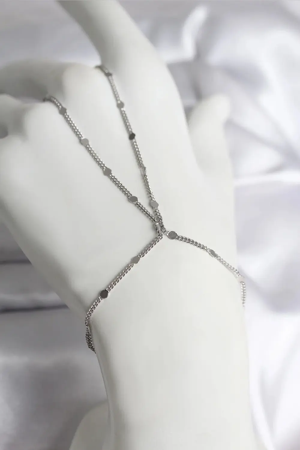 BFS 316L Çelik Gümüş Renk Parçalı Ezme Zincir Model Kadın Şahmera