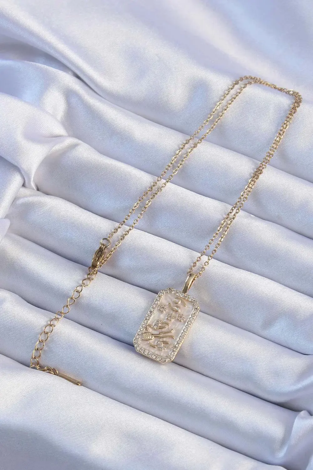 BFS 316L Çelik Zincir Altın Renk Zirkon Taşlı Çerçeveli Tarot Kol