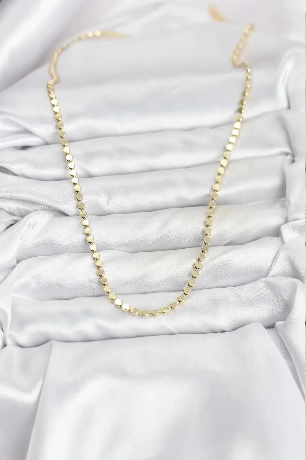 BFS 316L Çelik Zincir Gold Renk Ezme Zincir Model 65 cm Kadın Kol