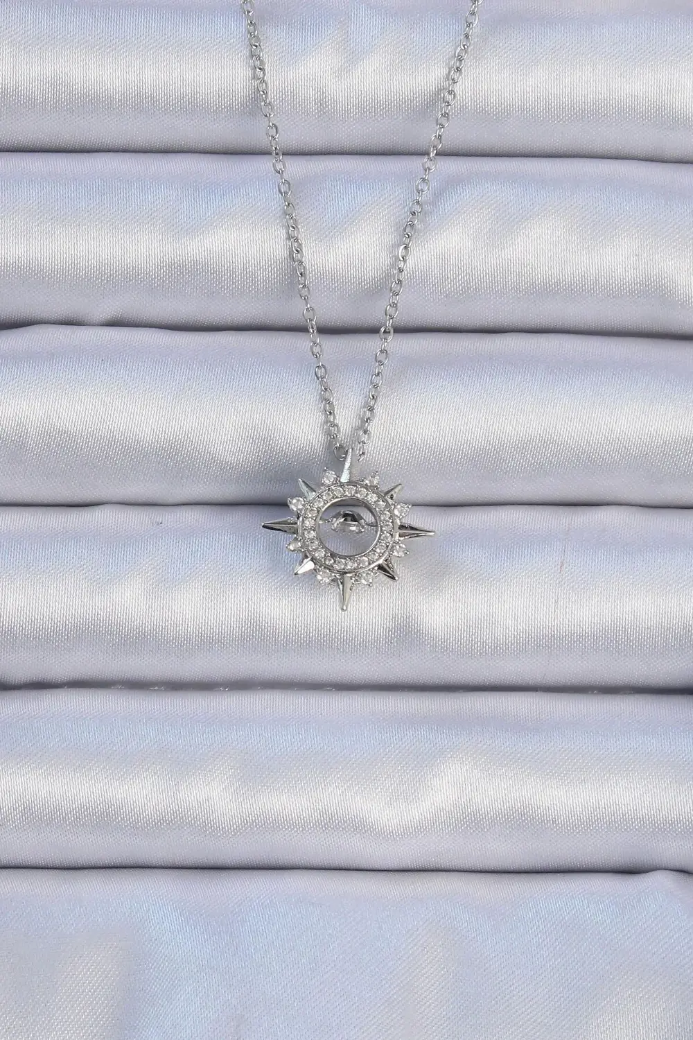 BFS 316L Çelik Zincir Gümüş Renk Zirkon Taşlı Parlayan Yıldız Kol