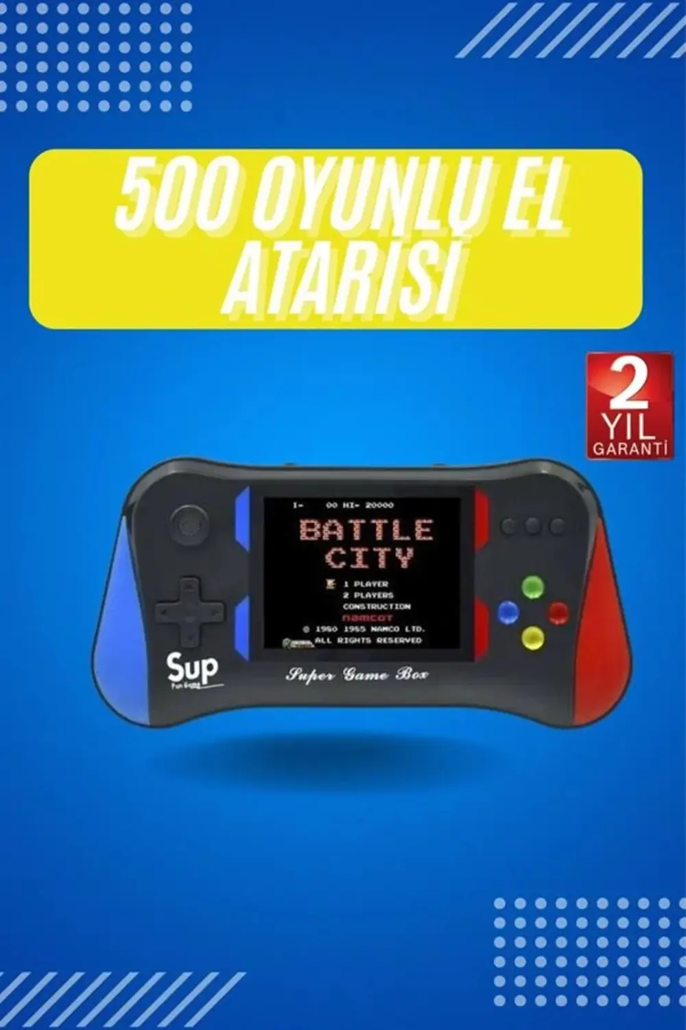 BFS 3.5 İnç 500 Klasik Retro Oyun Yüklü Kollu Oyun Konsolu