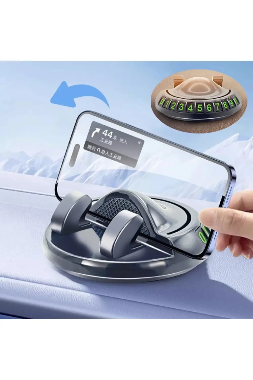 Bfs 360° Dönebilen Yapışkanlı Numaratörlü Araç Telefon Tutucu