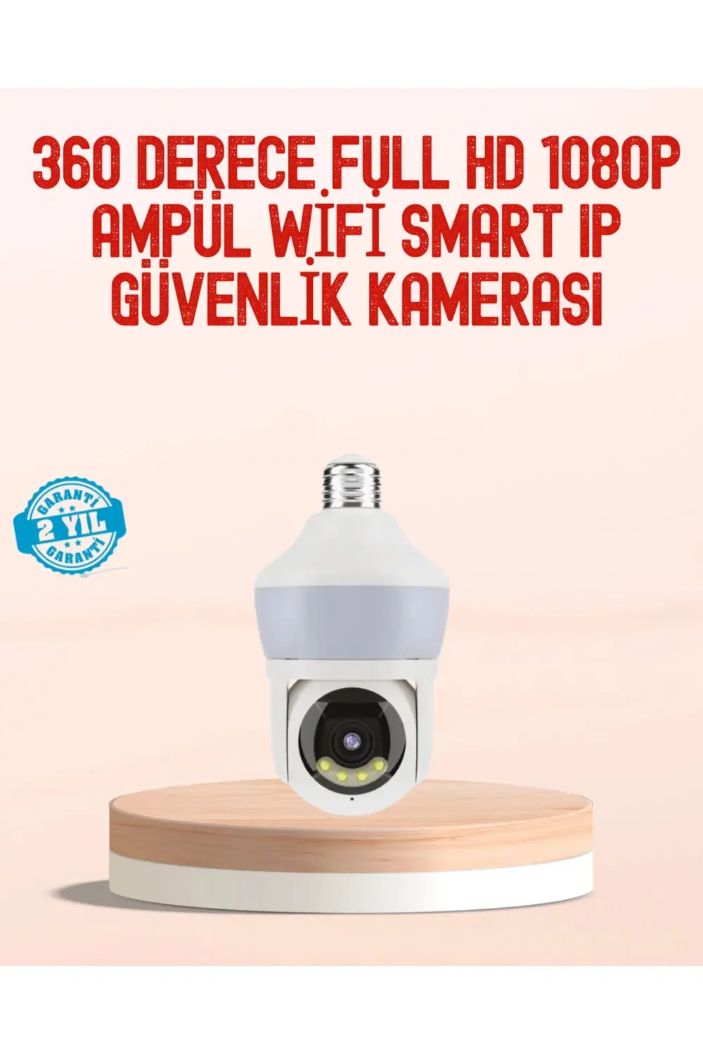 BFS 360° Full HD Wi-Fi Akıllı Ampül Kamera Gece Görüşlü