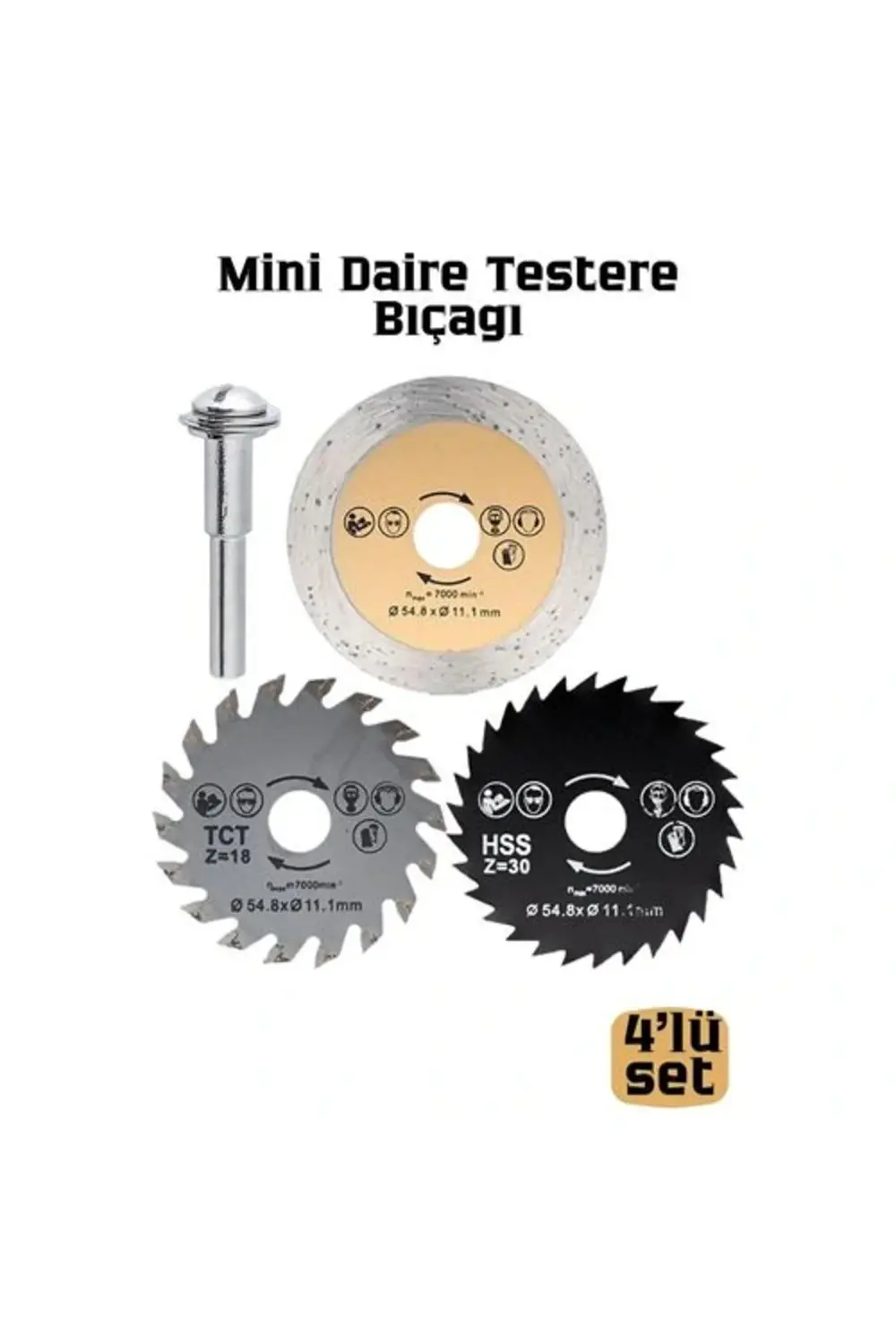 BFS 3'lü Mini Daire Testere Bıçağı Seti - HSS, TCT ve Elmas Kesic