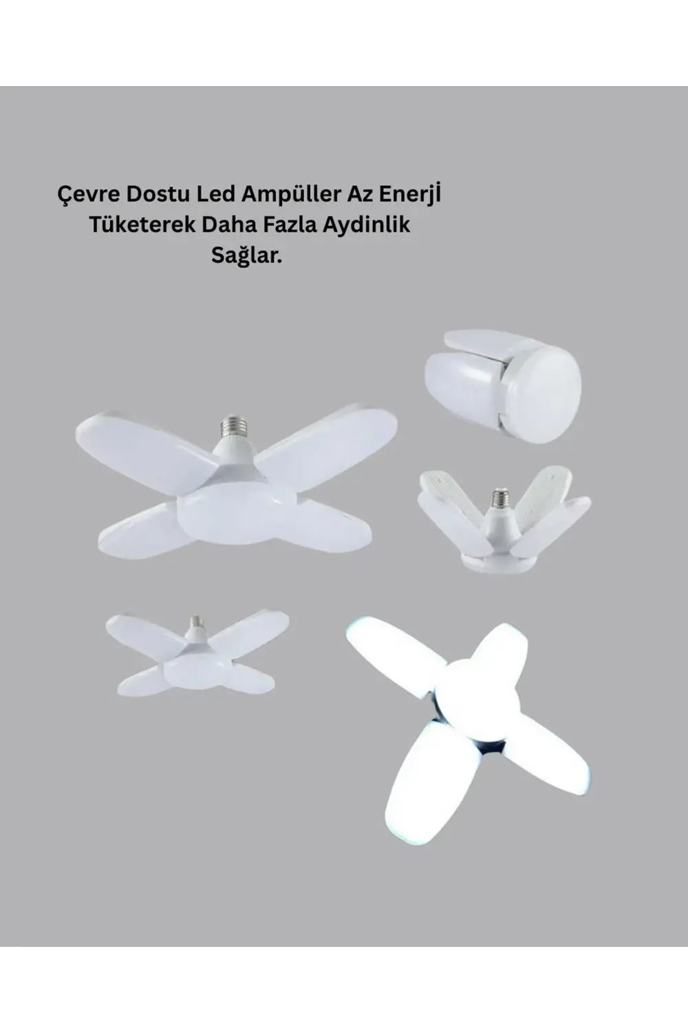 BFS 4 Kollu Katlanır Pervane LED Ampül 60 Watt Yüksek Aydınlatma