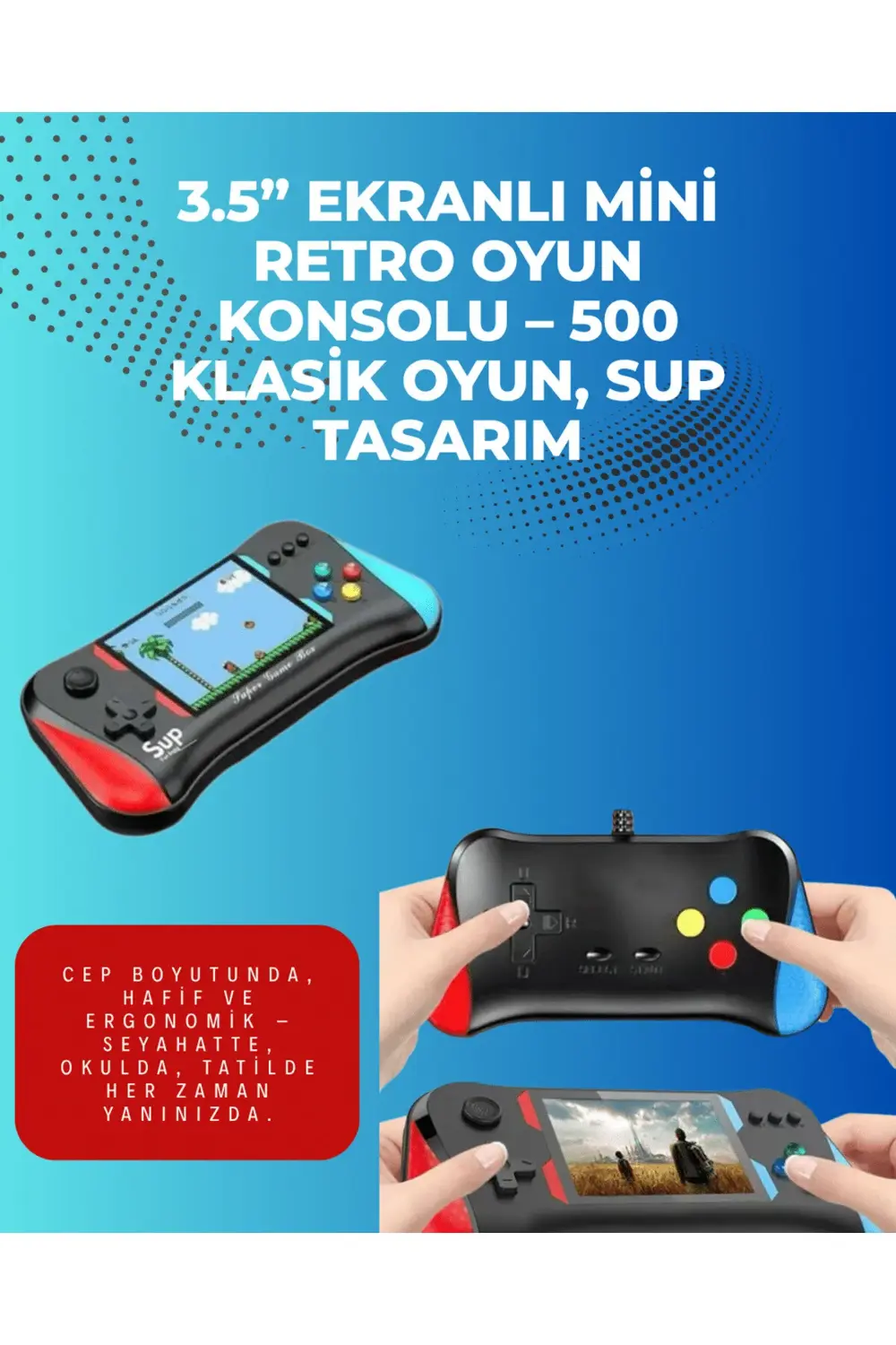 BFS 500 Retro Oyunlu Taşınabilir El Konsolu – X7M Modeli
