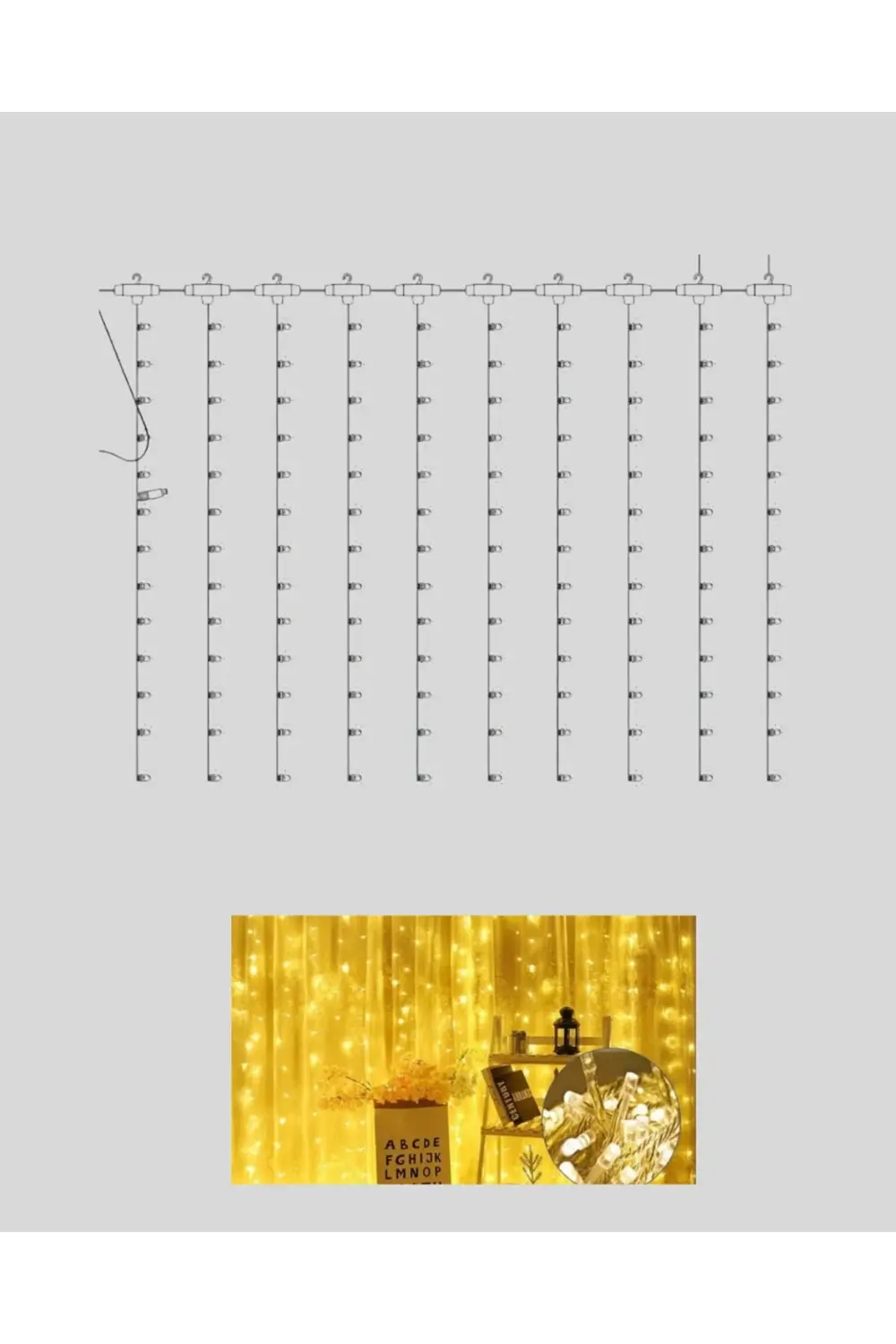 BFS 8 Fonksiyonlu Uzaktan Kumandalı Günışığı Perde Peri Led Dekor