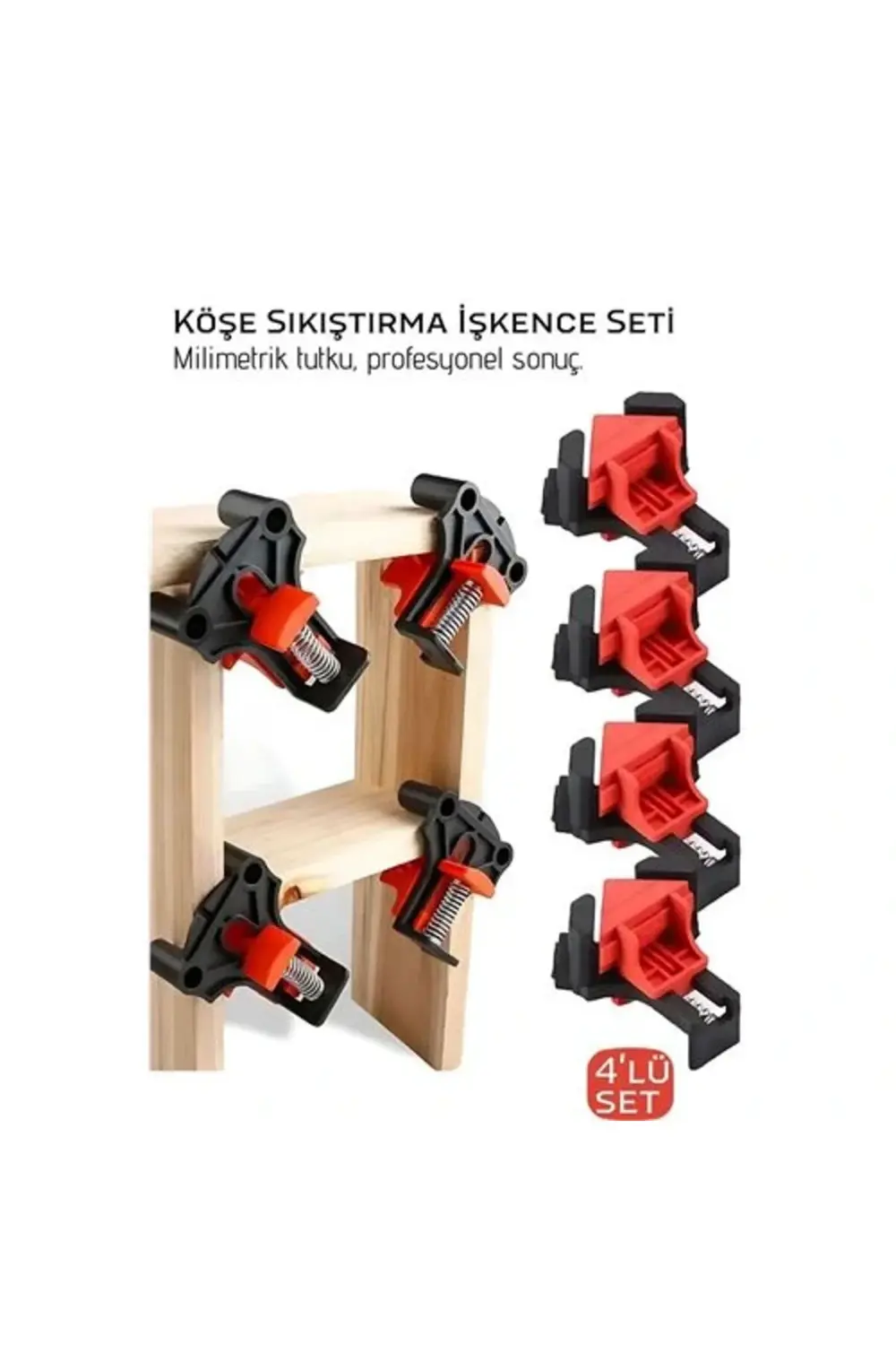 BFS 90 Derece Köşe Sıkıştırma İşkence Seti 4'lü - Köşe Tutucu Köş