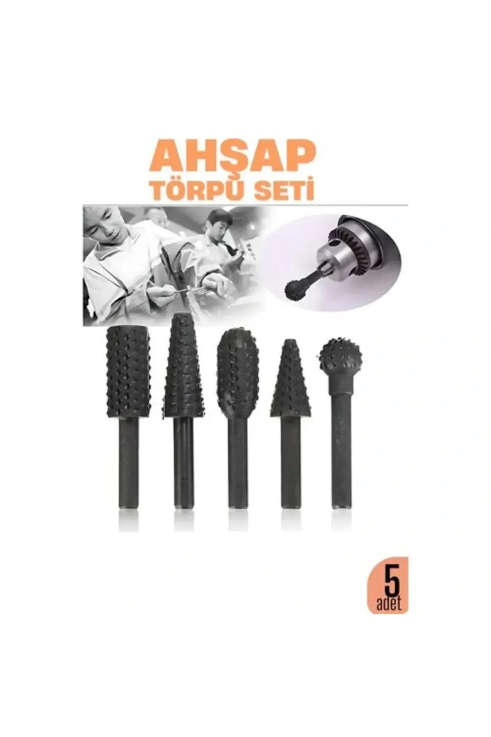 BFS Ahşap Oyma Törpü Seti –5'li Matkap Ucuna Şekillendirme Takımı