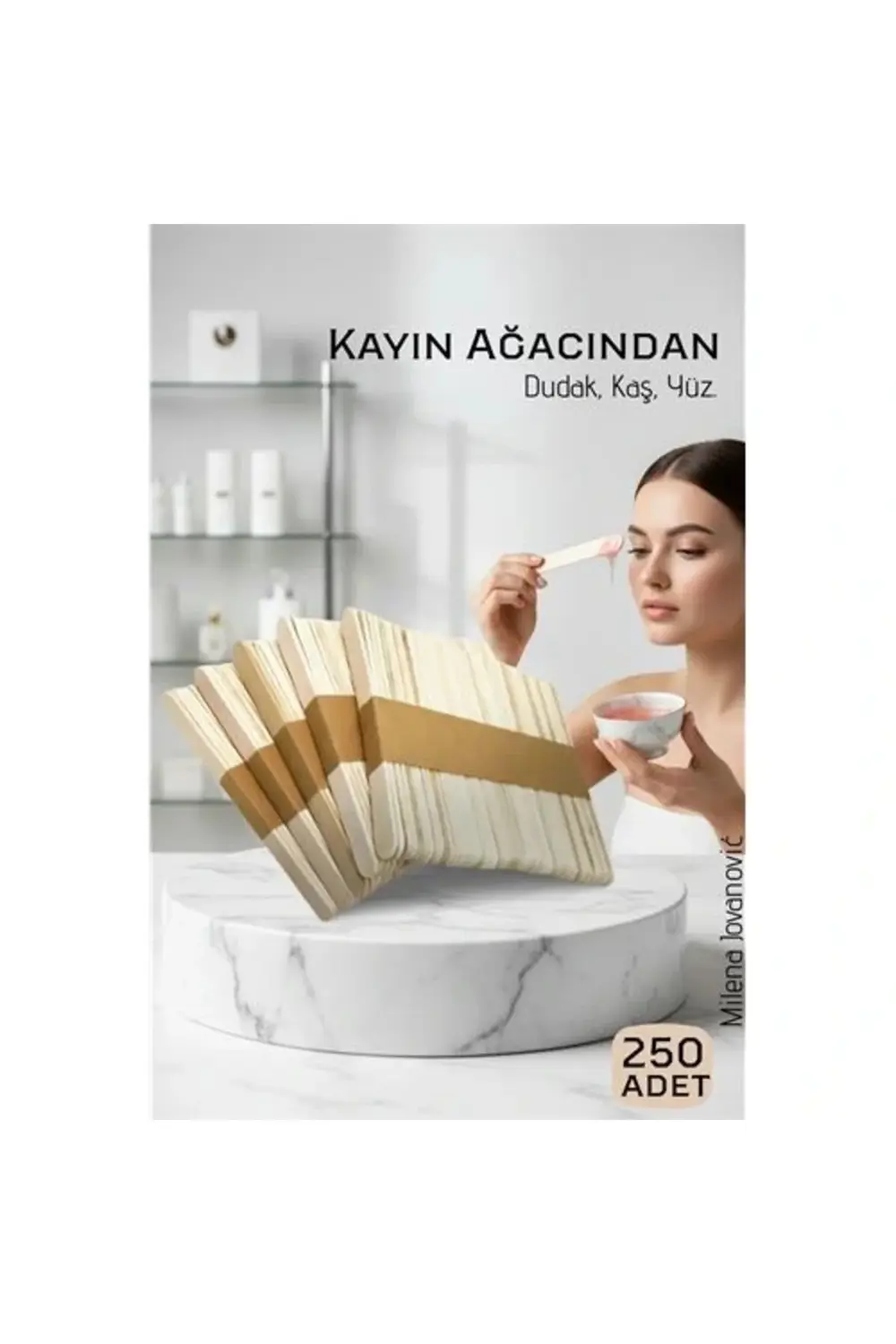 BFS Ahşap Yüz ve Kaş Ağda Spatulası 250 Adet - Ultra Pürüzsüz Pro