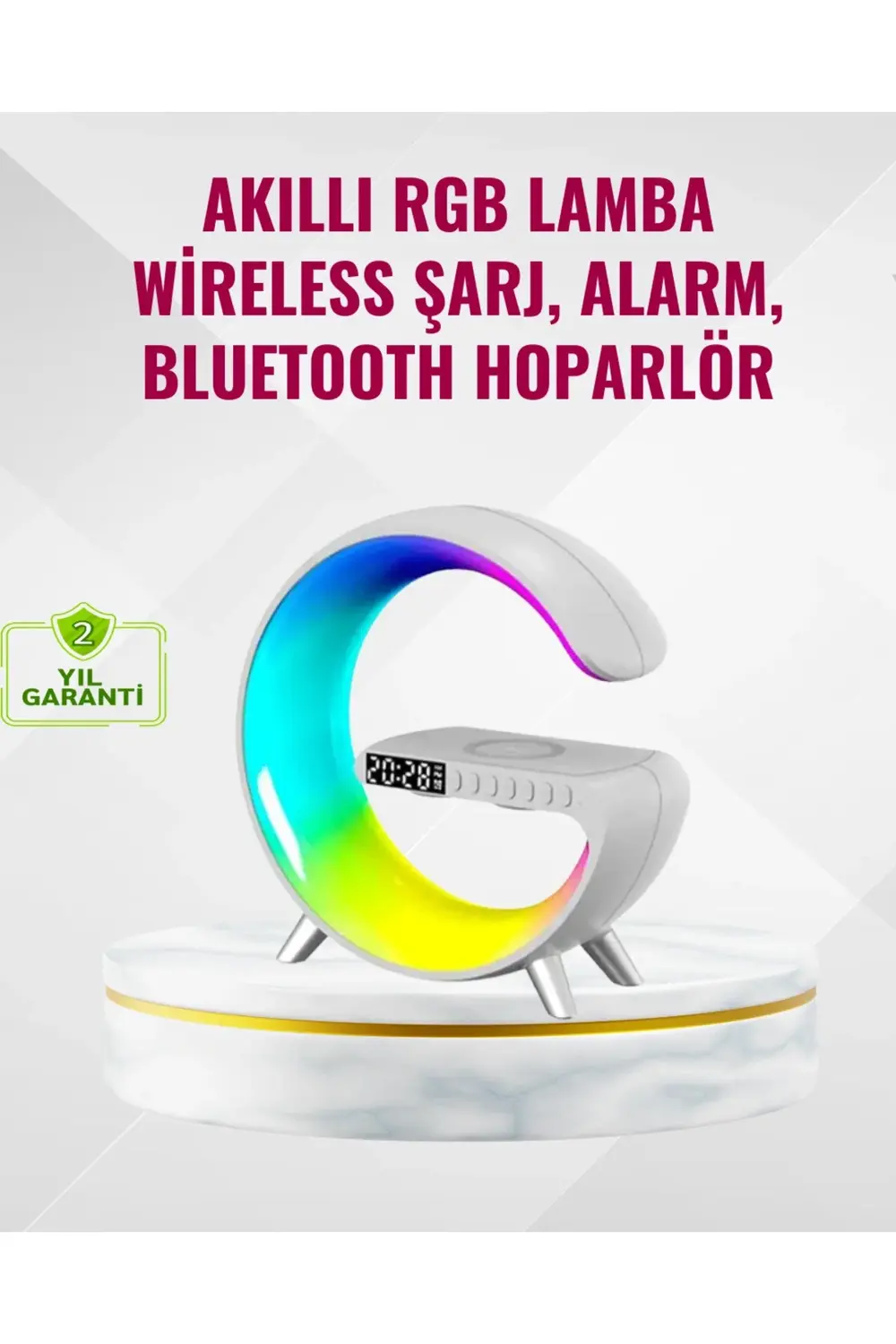 BFS Akıllı Uyku Lambası Gündoğumu Alarmı Kablosuz Şarj ve Müzik Ç