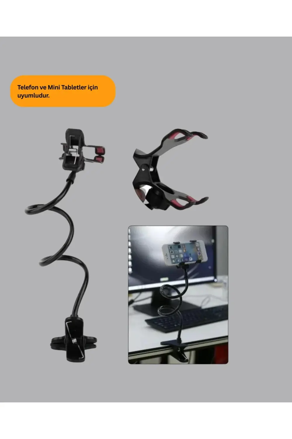 BFS Akrobat Masaüstü Mandallı Telefon Tutucu 360 Derece Dönebilen