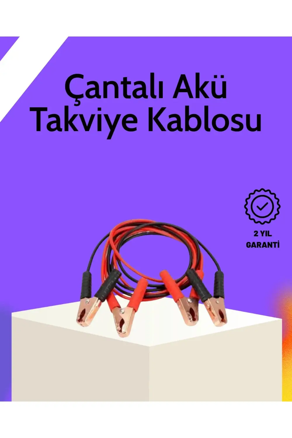 BFS Akü Takviye Kablosu 1200A İzoleli Büyük Maşalı 2m Dayanıklı