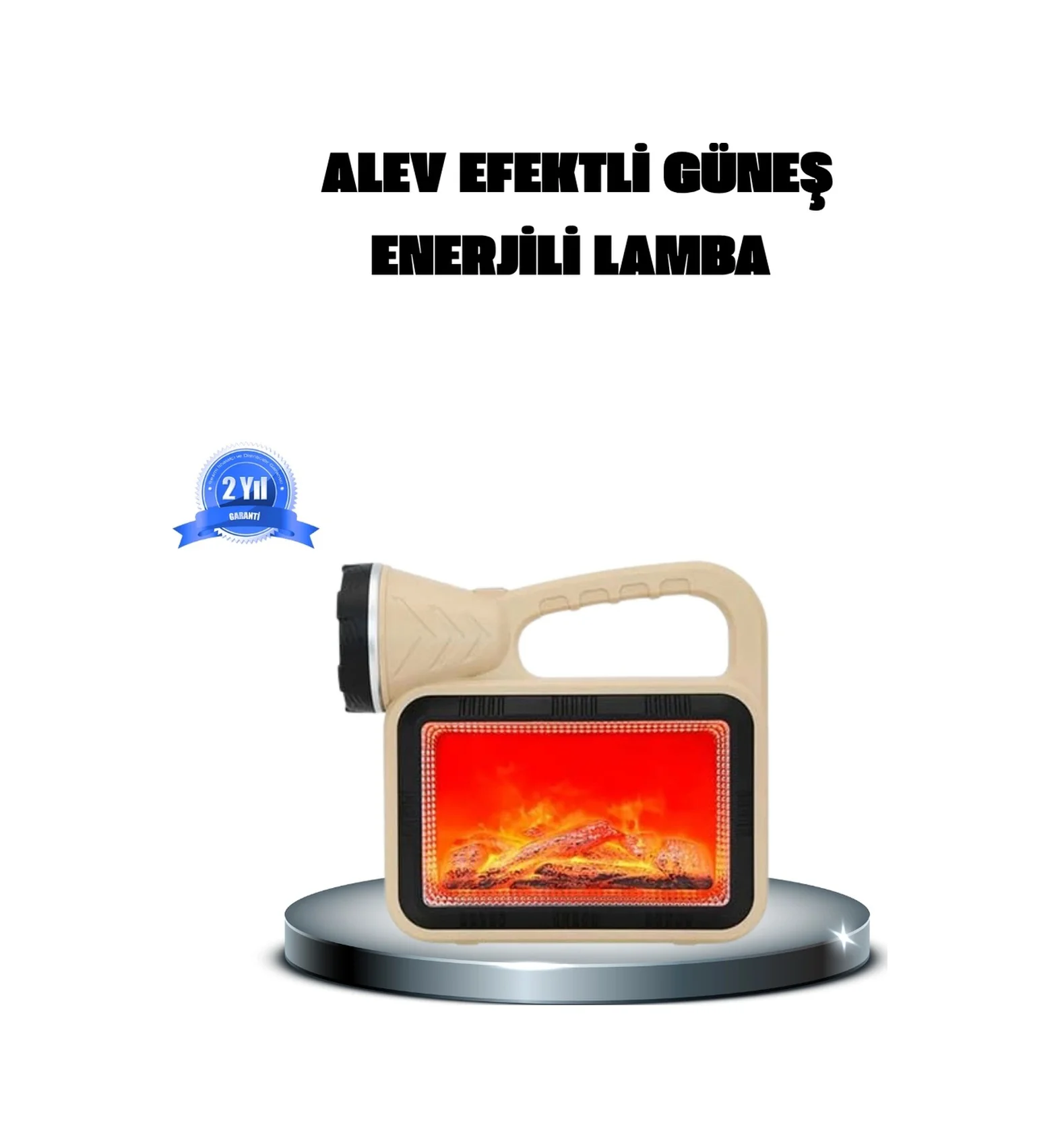 Bfs Alev Efektli Solar Lamba Cob Işıklı Taşınabilir Bahçe Kamp Ay