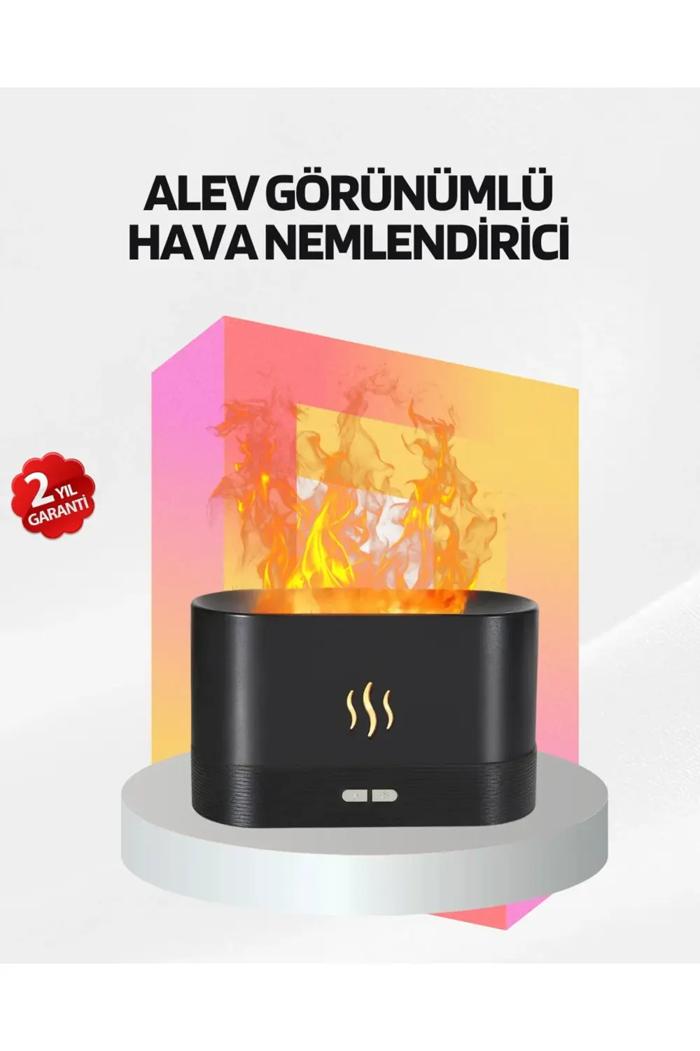 BFS Alev Görünümlü Hava Nemlendirici Kumandalı LED Işıklı Aromati