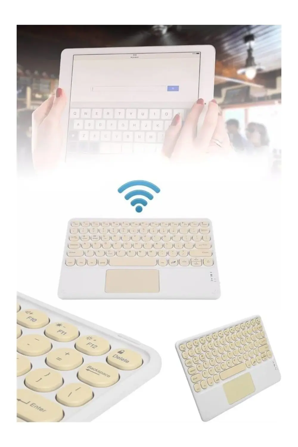 BFS Android ve İOS Uyumlu Bluetooth Klavye Touchpad Slim Kablosuz