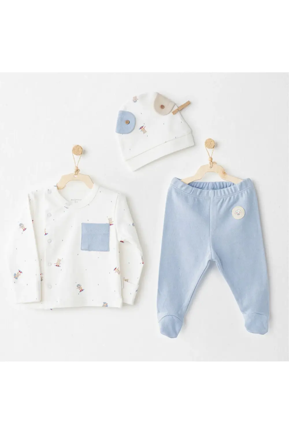 Bfs Andywawa Ac26073 Hat Set Rainbow 3'Lü Zıbın Takım Blue