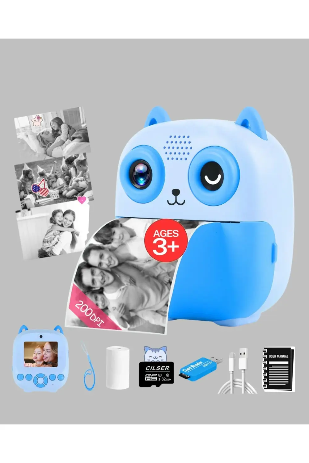 BFS Anında Baskı Özellikli Çocuk Kamerası 48MP 1080P Çift Lens 32