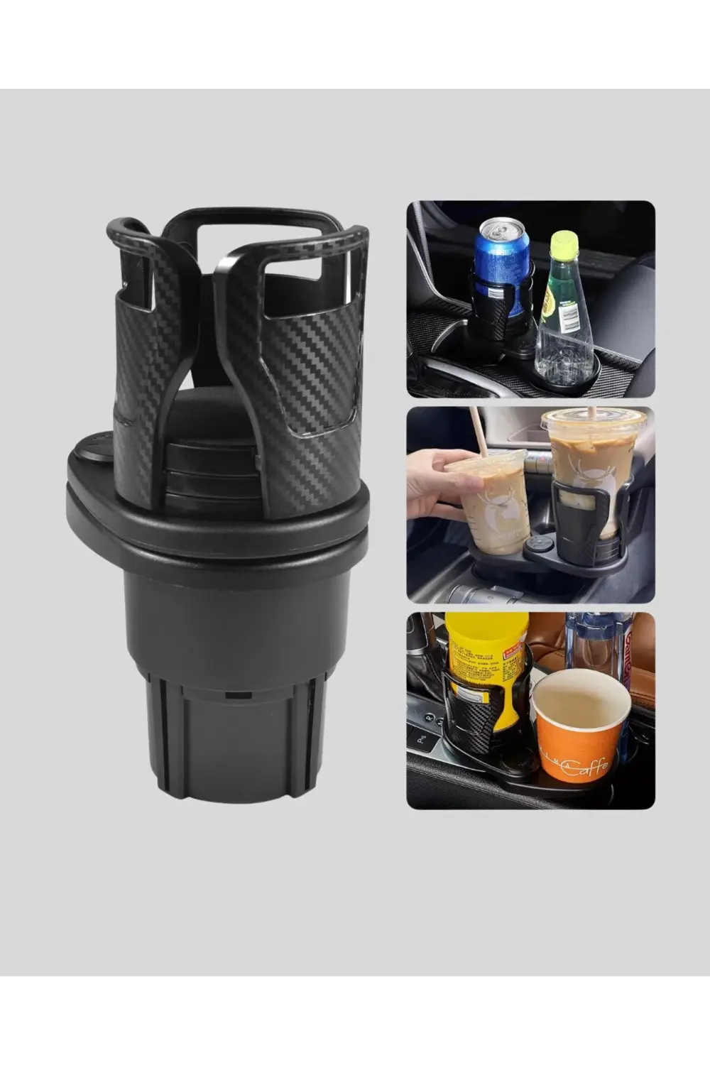 BFS Araba Çift Bardak Tutucu 360° Dönebilen İkisi Bir Arada Ayarl
