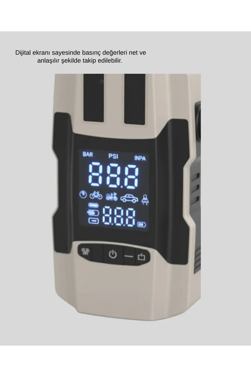 BFS Araç Akü Takviye Cihazı ve Lastik Şişirme Pompası 12.000 mAh