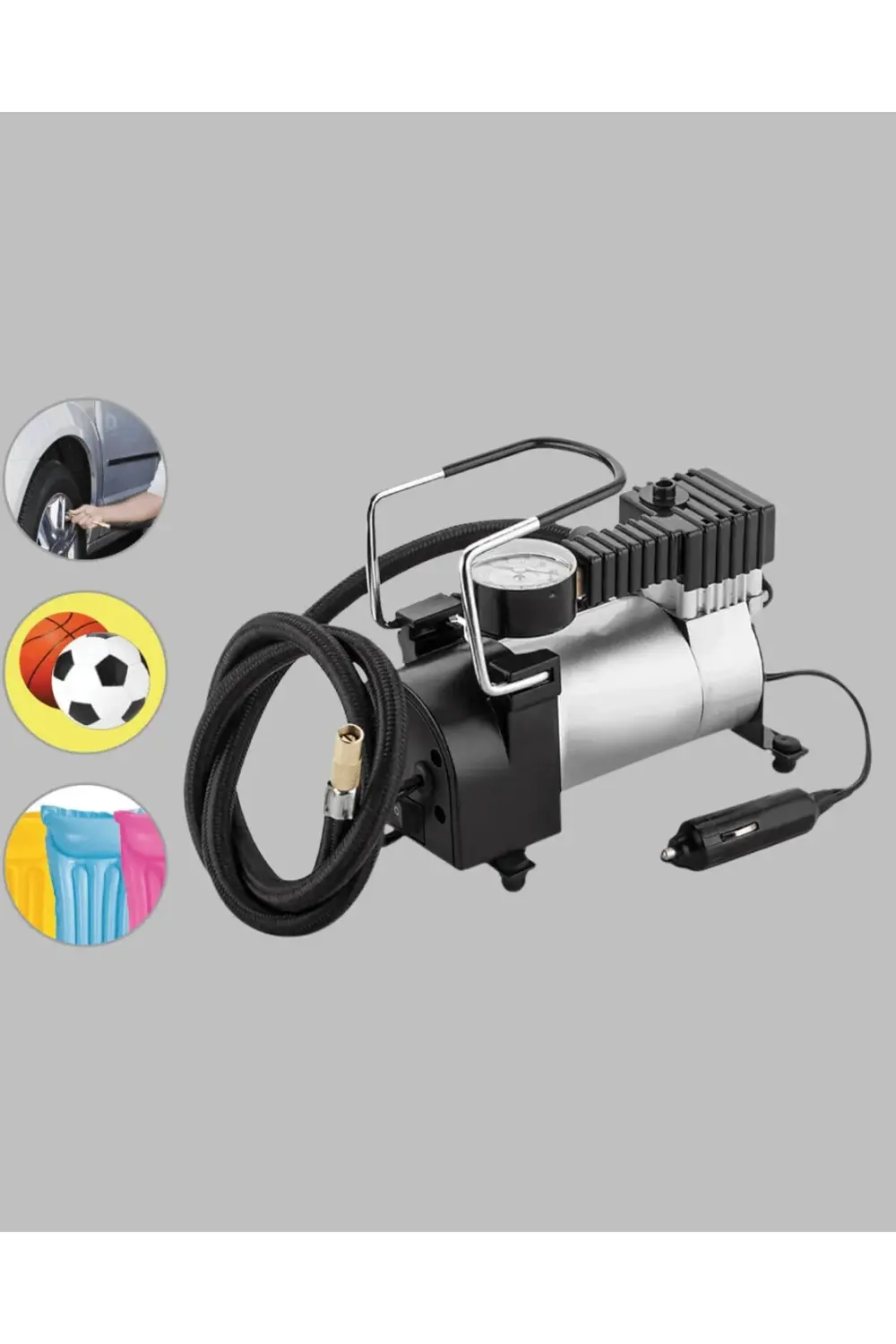 BFS Araç Çakmak Girişli Metal Hava Kompresörü 10A Güçlü Motor