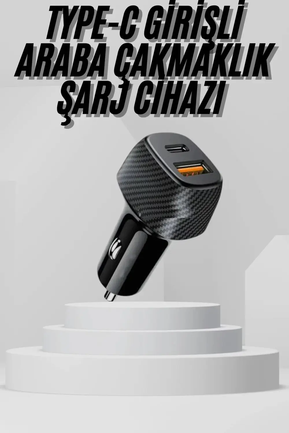 BFS Araç İçi Şarj Cihazı 38W Güç Kapasiteli Type-C Girişli Araba